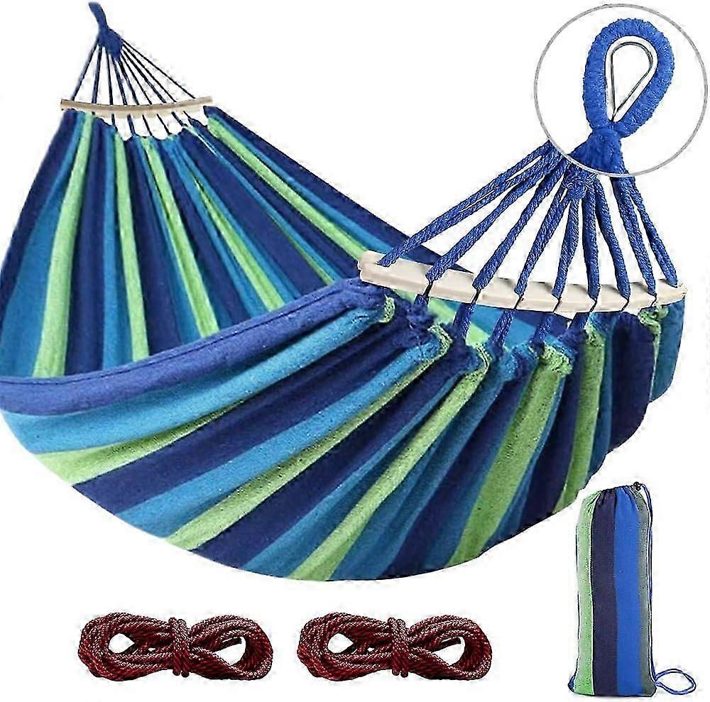 220x150cm Hammock with Spreader Bars,Camping Hammock Outdoor,with Durable Canvas Fabric and Metal Knot