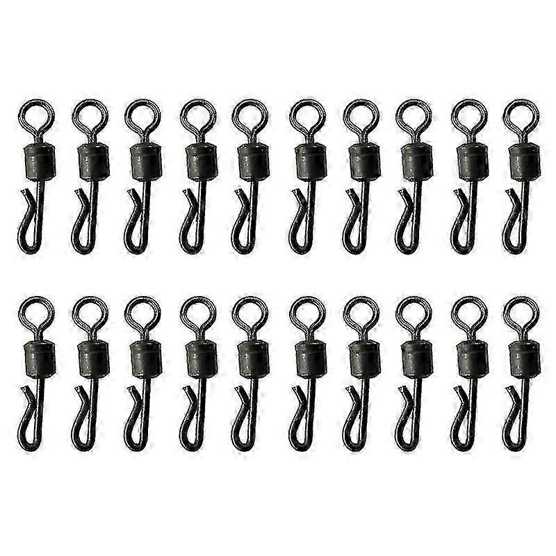 20pcs Negro Rolling Quick Change Giratorios Carp Rigs Cuerpo Largo Q-forma