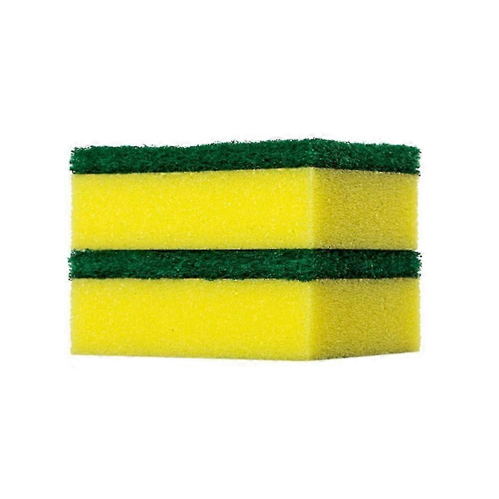 2Pcs Double Side Home Kitchen Dish Wash Cleaning Sponge Scrubbing Scouring Pads