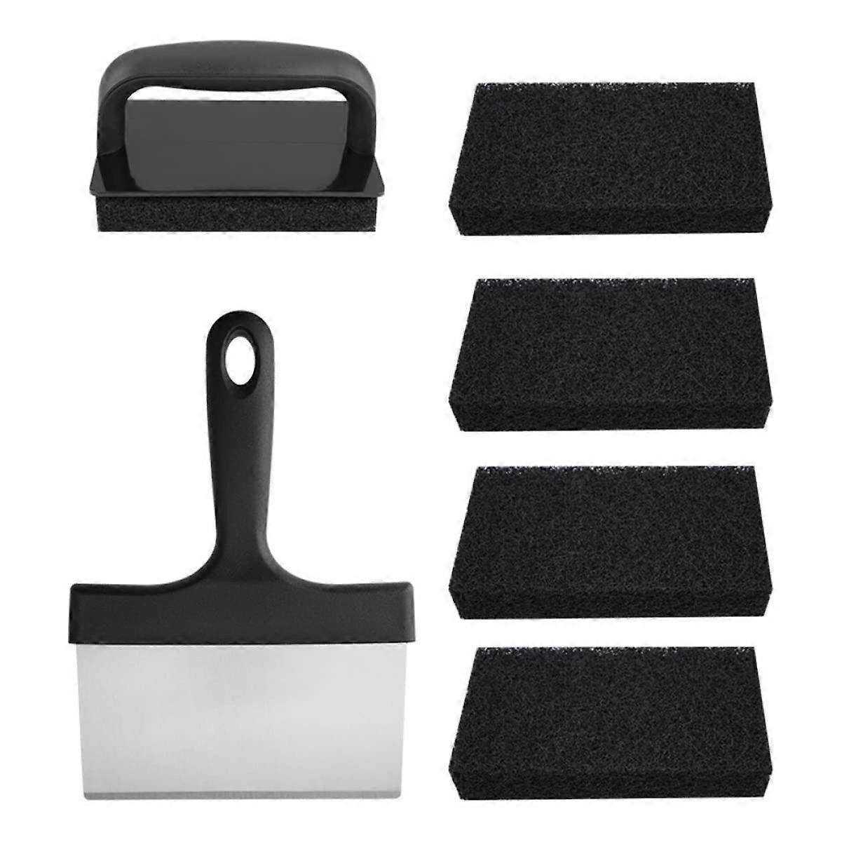 Grill Set 6-Piece Cleaning Brush and Scraper Set for Easy Grill Maintenance and Cleaning