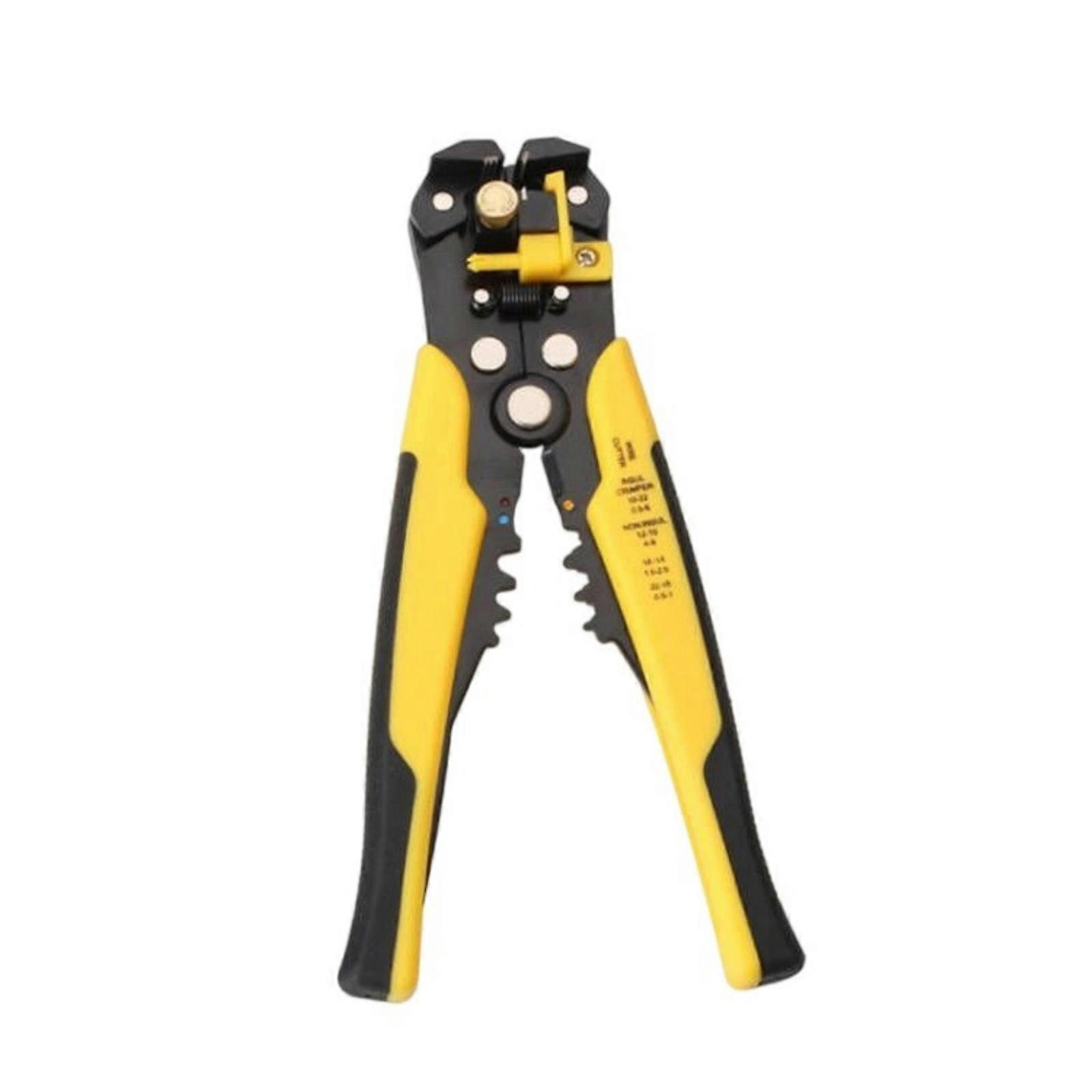 Multi Functional Wire Stripper Tool For Electrical Work With Crimping Cutting And Accuracy Stripping Ergonomic Grip Yellow