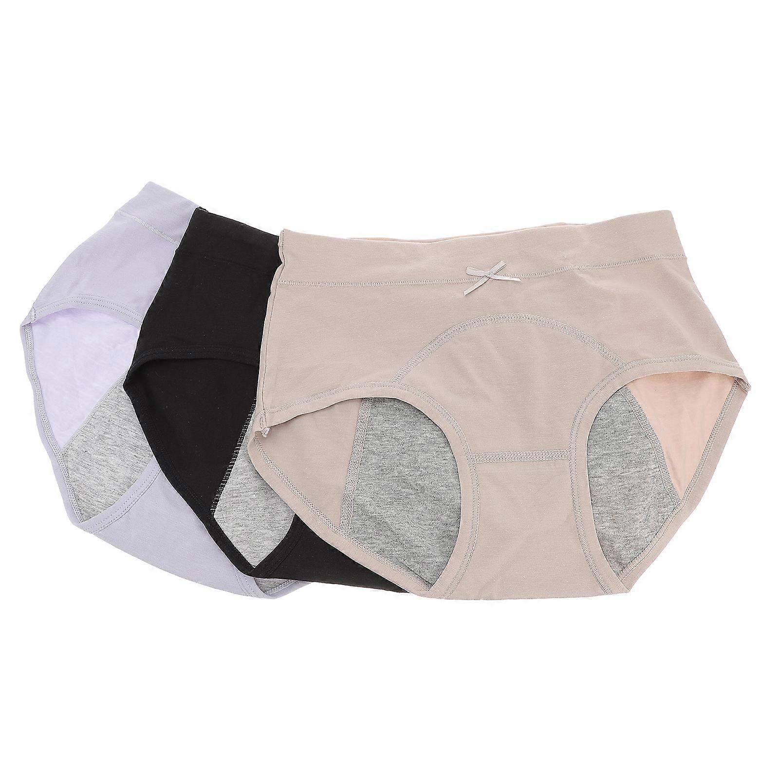 3 Pack Leak Proof Menstrual Briefs, Moisture Absorbing Period Underwear for Women, Breathable & Comfortable Sanitary Wear for Heavy Flow