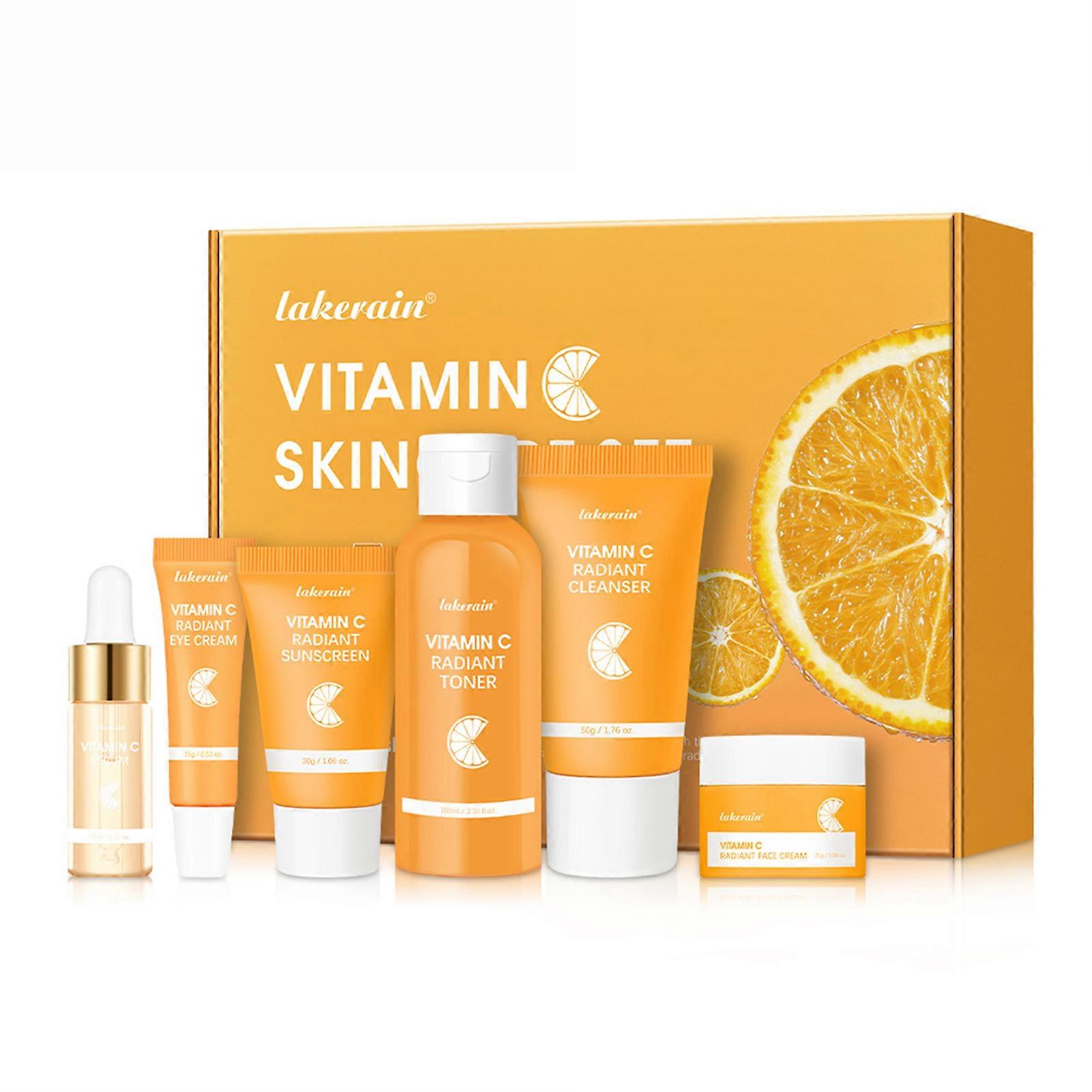 Vitamins C Skincare Set for Oily Skin Whitening Moisturizing Anti-Aging for Skin Care