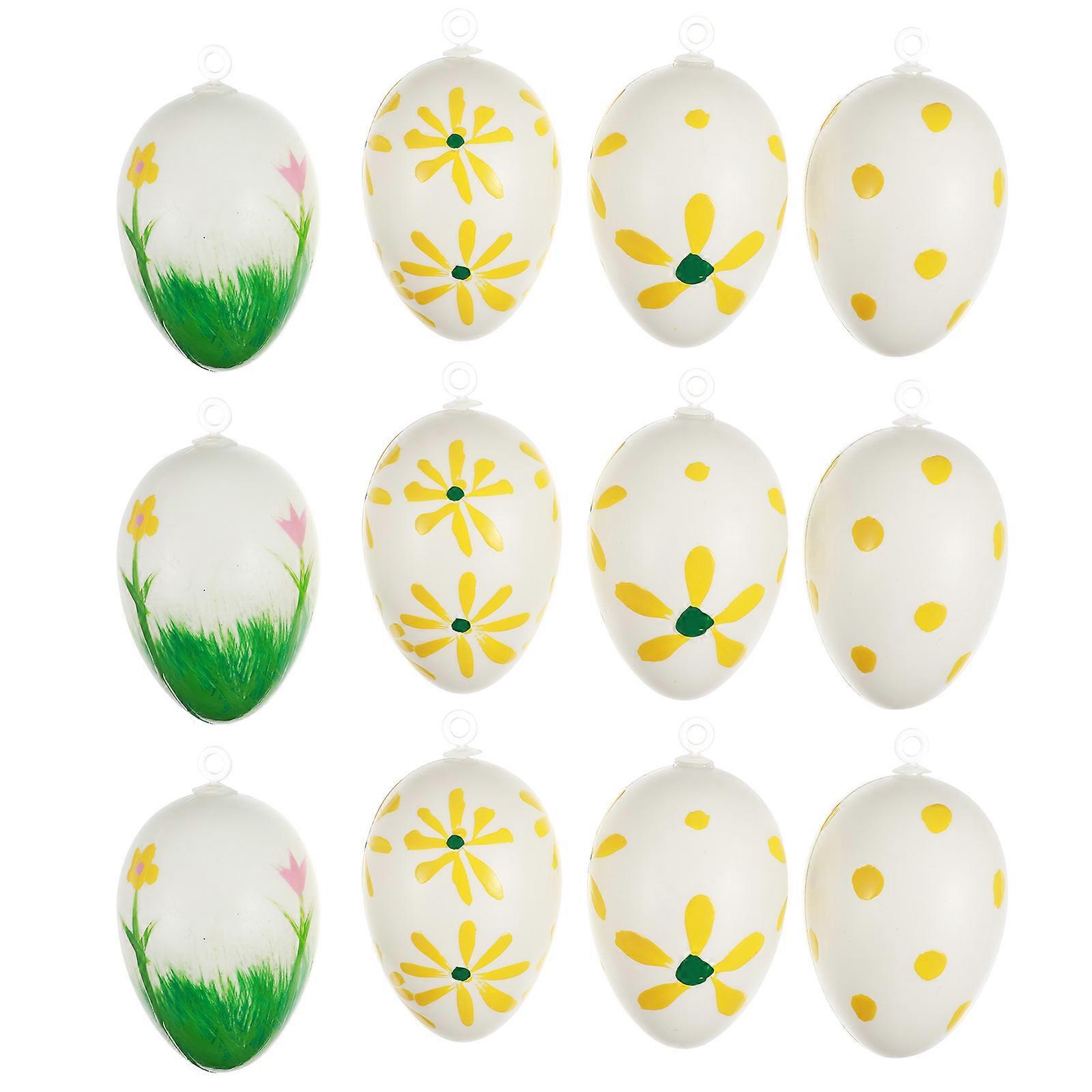 Spring Hanging Ornaments Plastic Egg Decor Egg Ornaments For Small Tree 4x4x6cm 20Pack