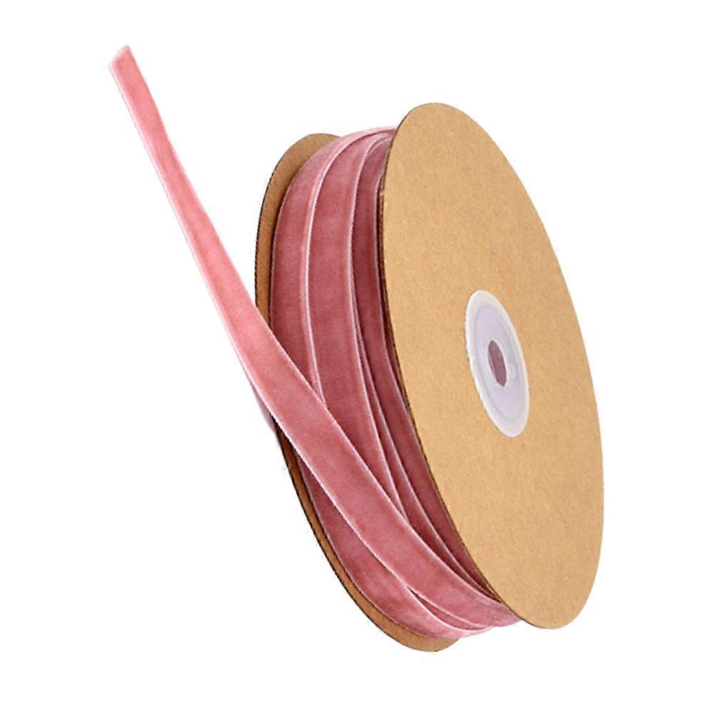 Flocking Ribbon Roll Dark Pink Decorative Band for DIY Crafts, Party Wrapping, Clothing Accessories & Headwear Decoration