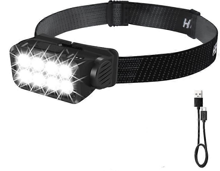 Headlamp Rechargeable,1000 Lumens 8 LED Bright Head Lamp with Motion Sensor,USB C 5 Modes IPX4 Waterproof Head Light(Black)