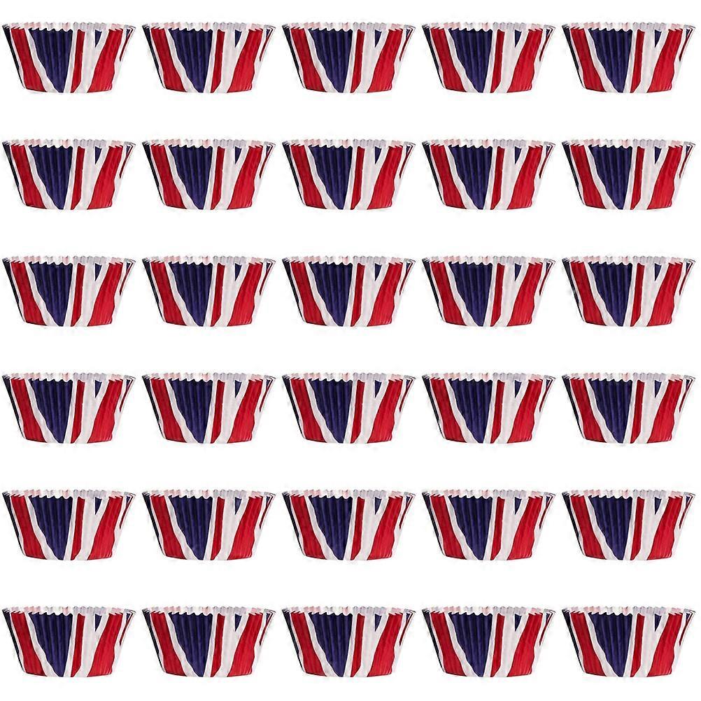 200pcs Union Jack Paper Cupcake Cases, High Temp Resistant Greaseproof Baking Cups for Muffins, Pastries, Desserts