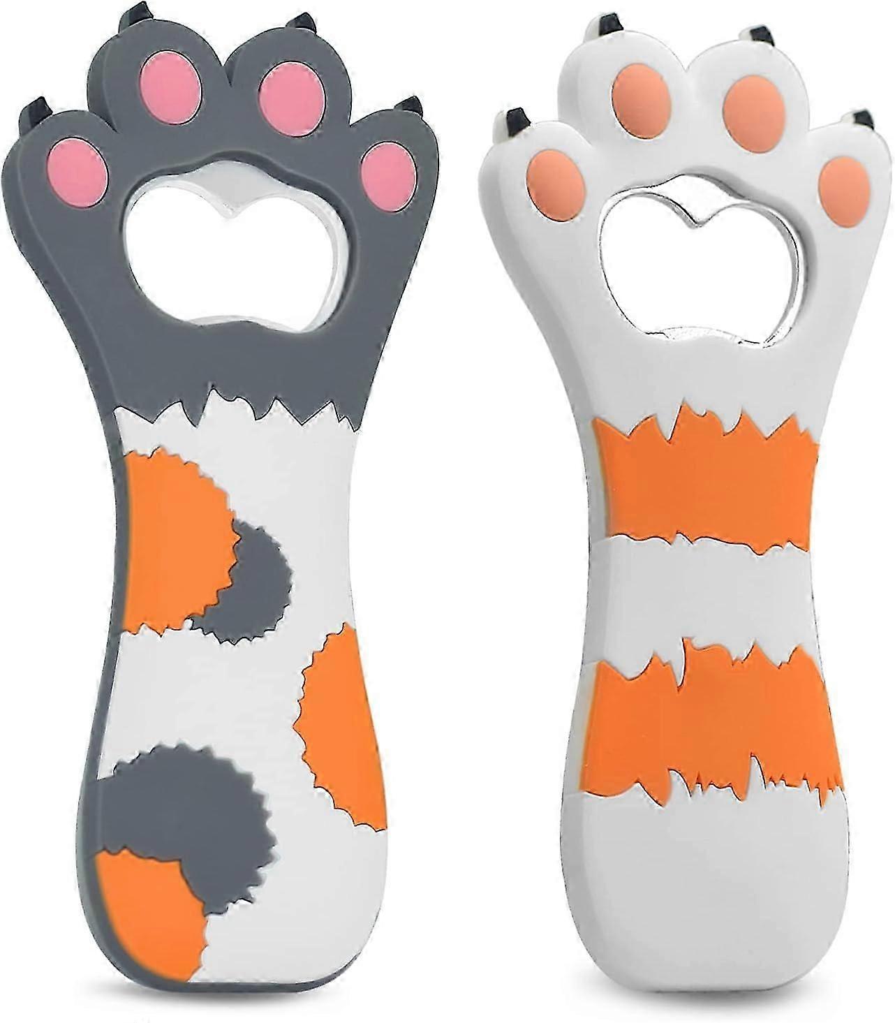 Magnetic Beer Bottle Openers - 2 Pack Cat Paw Design