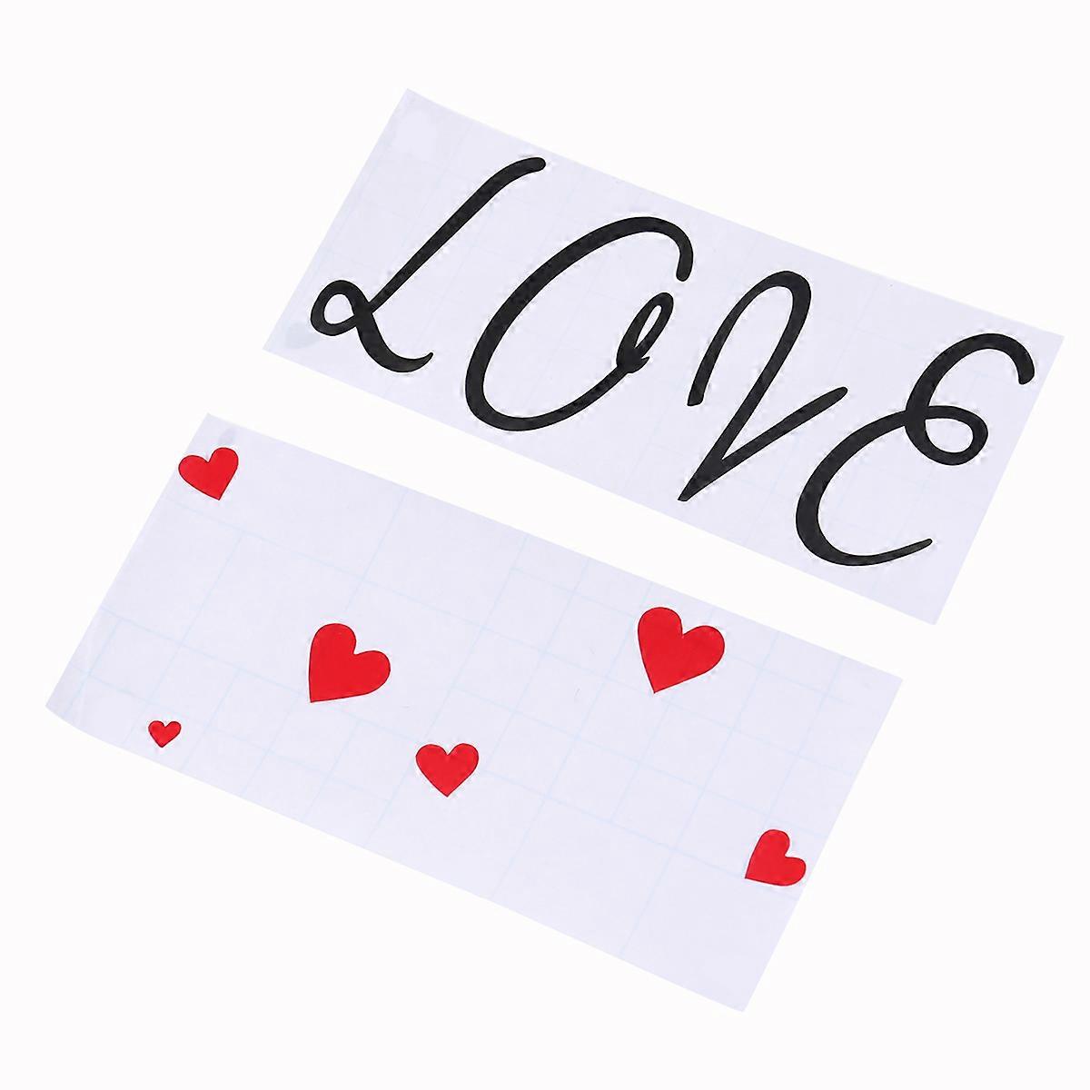 Romantic Heart Wall Decals and Coffee Shop Decor 1Pack