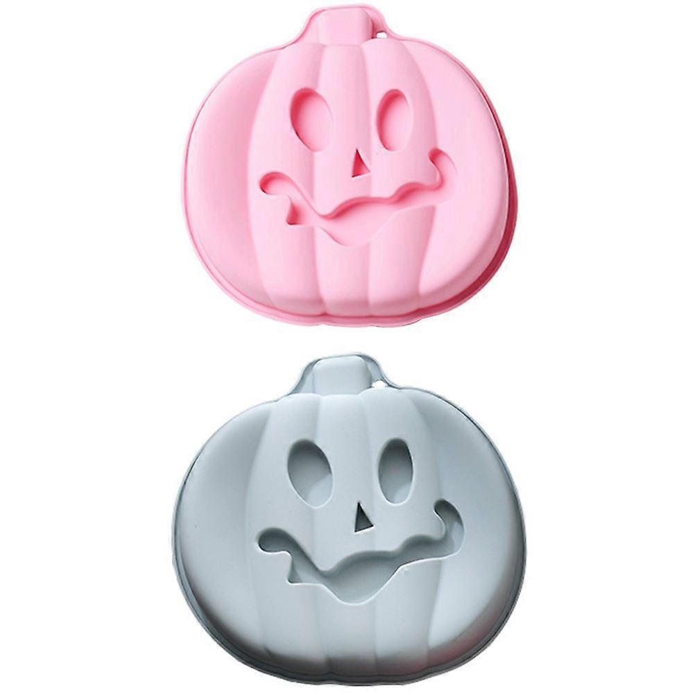 Halloween Chocolate Moulds Pumpkin Shape Baking Molds Assorted Color For Friends 8.3X8.3X1.6in 2Pack