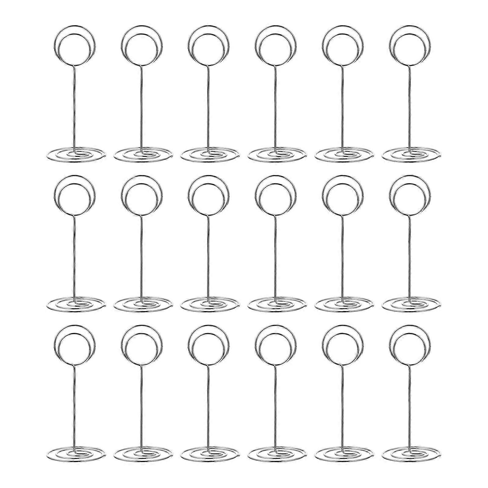 Table Number Card Holders Round Shaped Photo Holders for Tables Home Decoration 3.34X1.57X1.10in Holding Menu 20Pcs