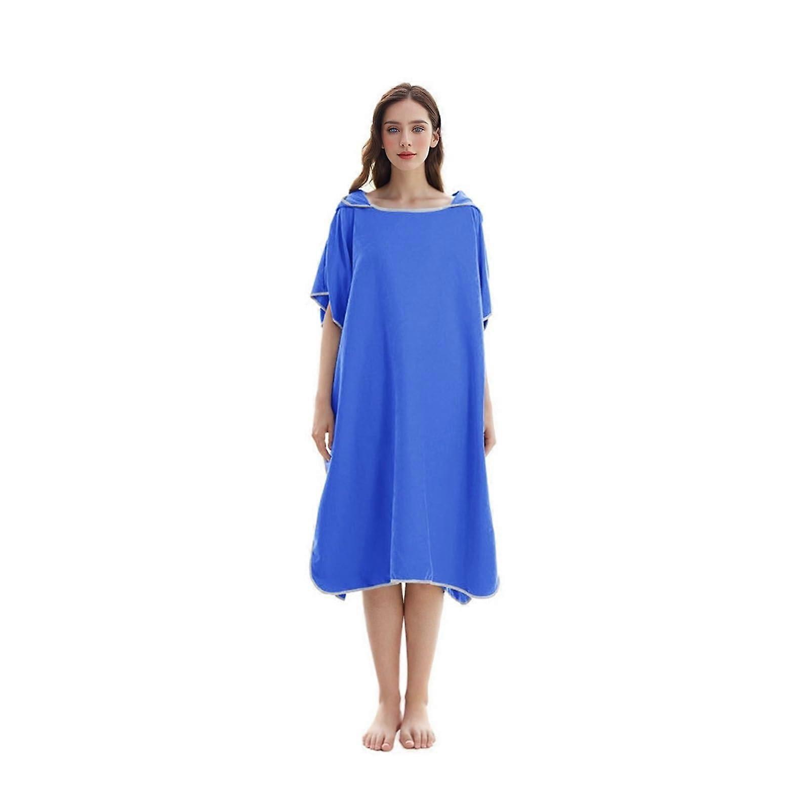 Microfibre Changing Poncho for Swimming and Surfing, Quick Drying, blue