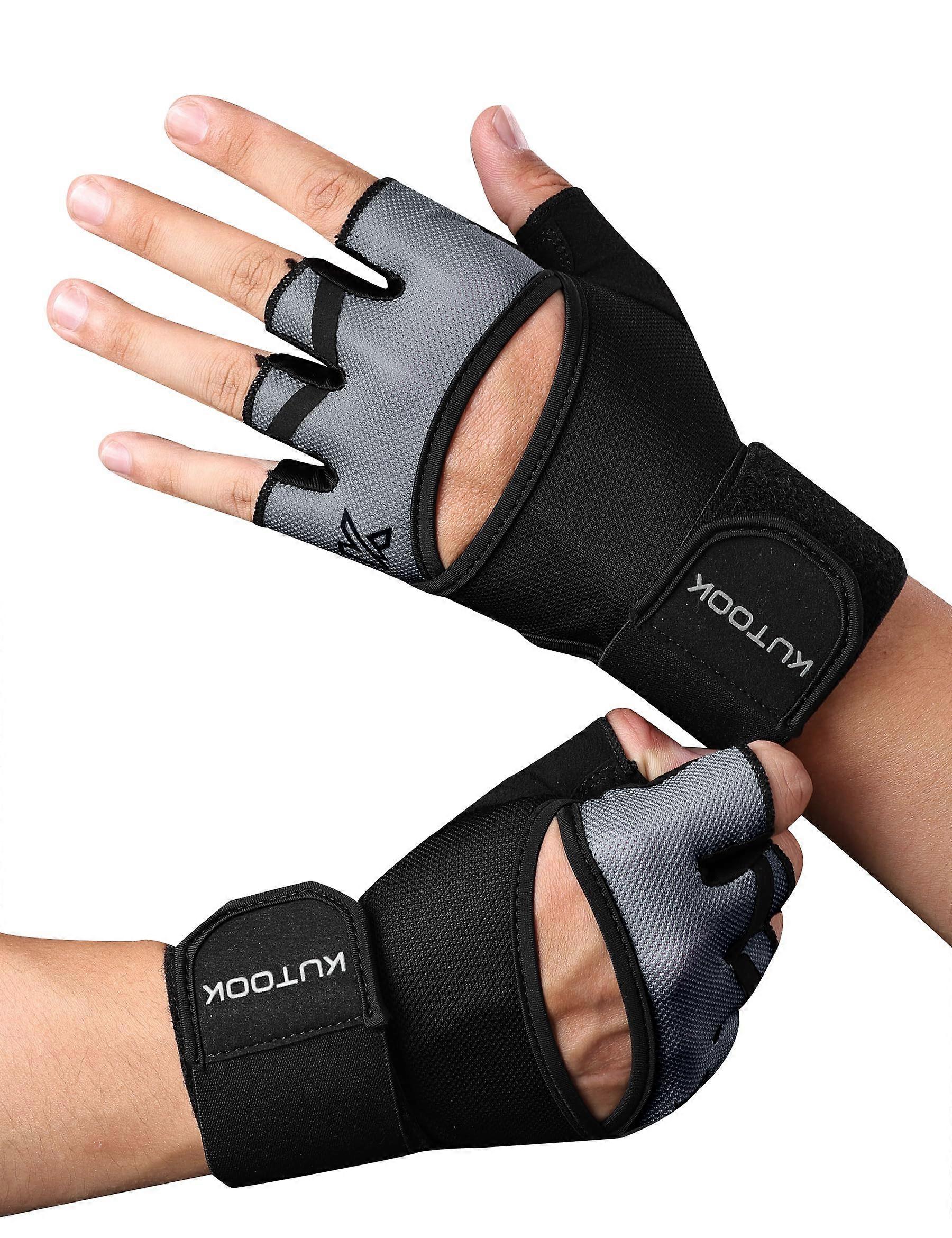 Fitness Gloves Training Gloves Men Women for Crossfit Bodybuilding Gym Strength Training Sports Gloves KFAC26 Grey XXL
