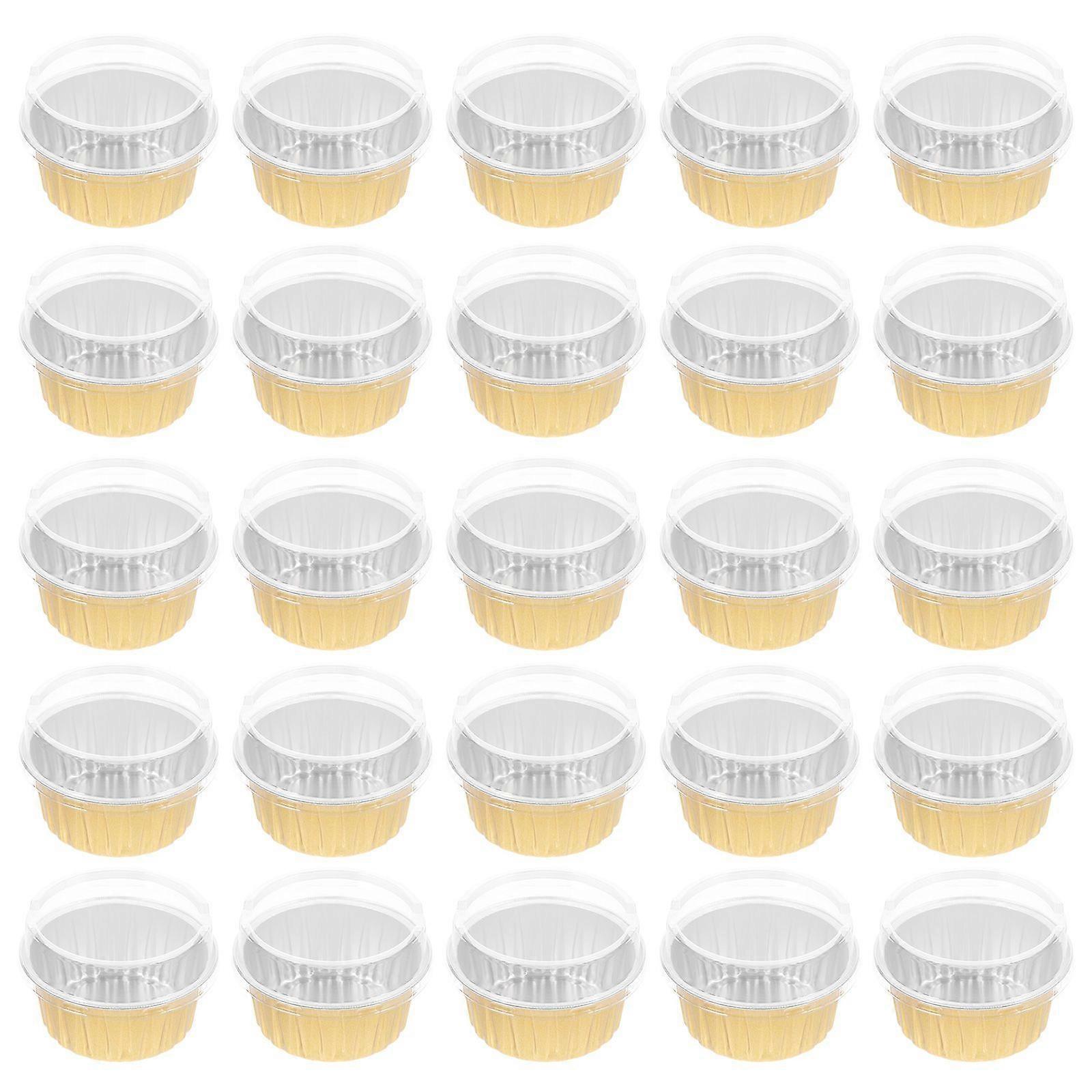 25pcs Practical Cake Ice Cream Storage Boxes with Lids Dessert Holders for Party