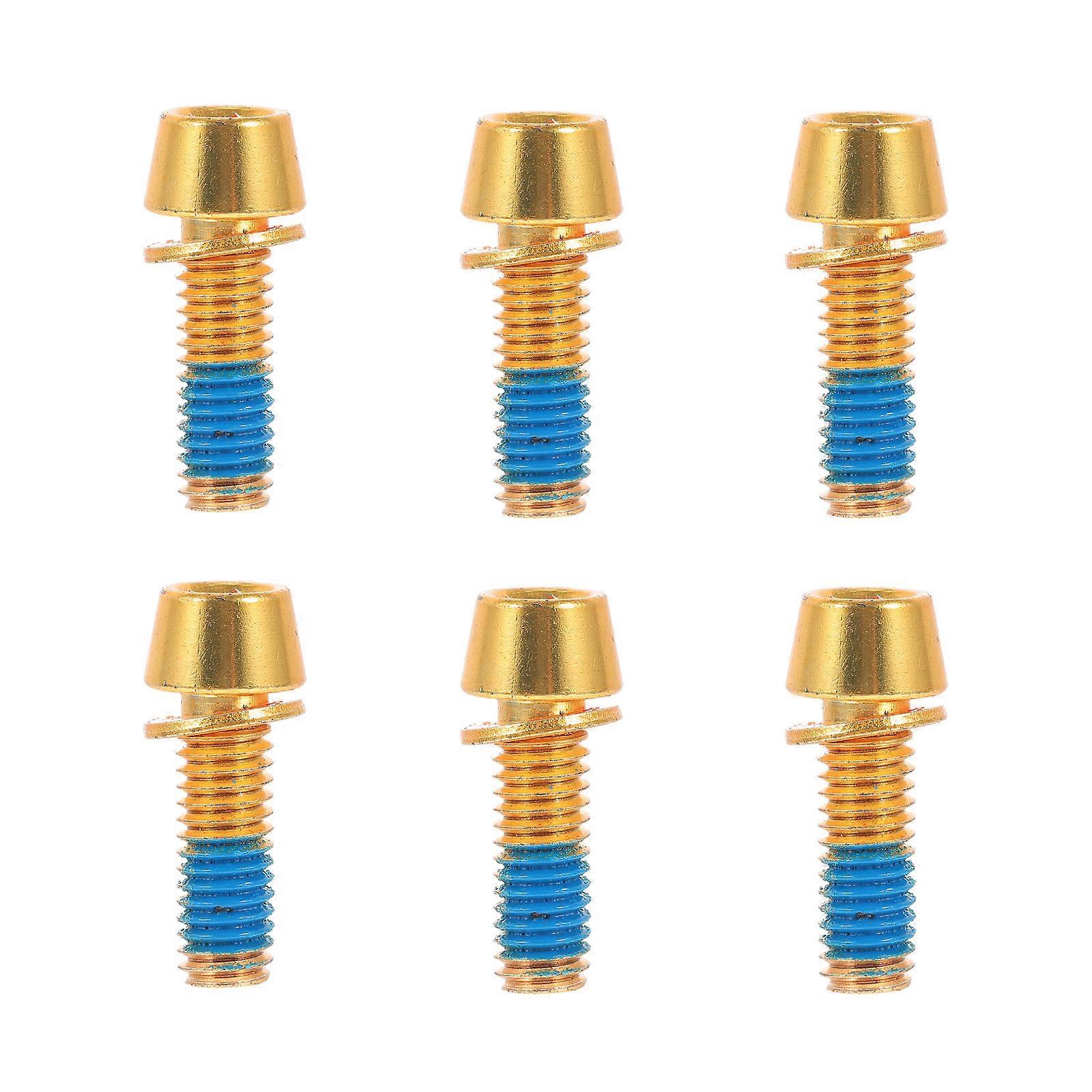 Disc Brake Screws Bike Rotor Bolts Cyclists Fastening Titanium Alloy 2.5x0.5x0.5cm 6Pcs