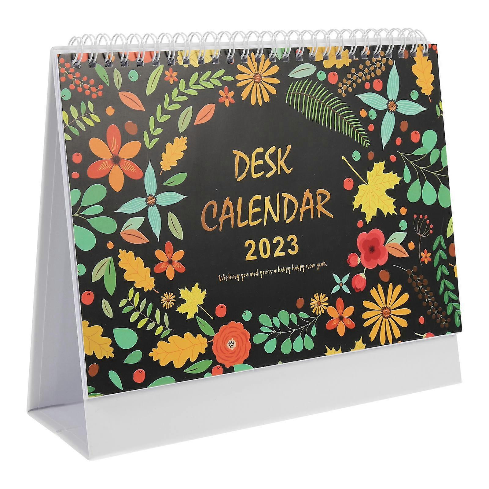Flower Arrangement Calendar Classic Design Office Planning Rectangular Paper Coil-Bound 1Pcs