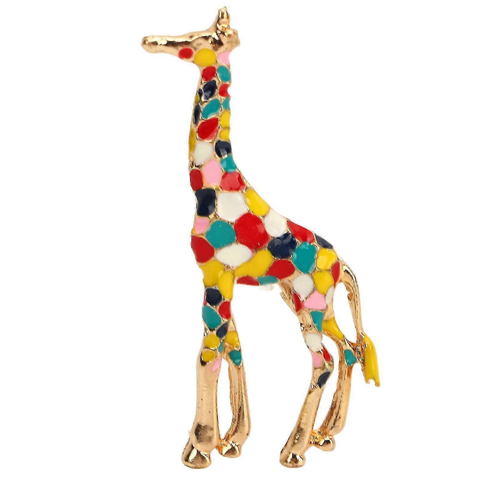 4 PCS漫画キリンブローチ絶妙なカラフルエレガントなアルミニウム合金ファッションキリンブローチ女性用2025