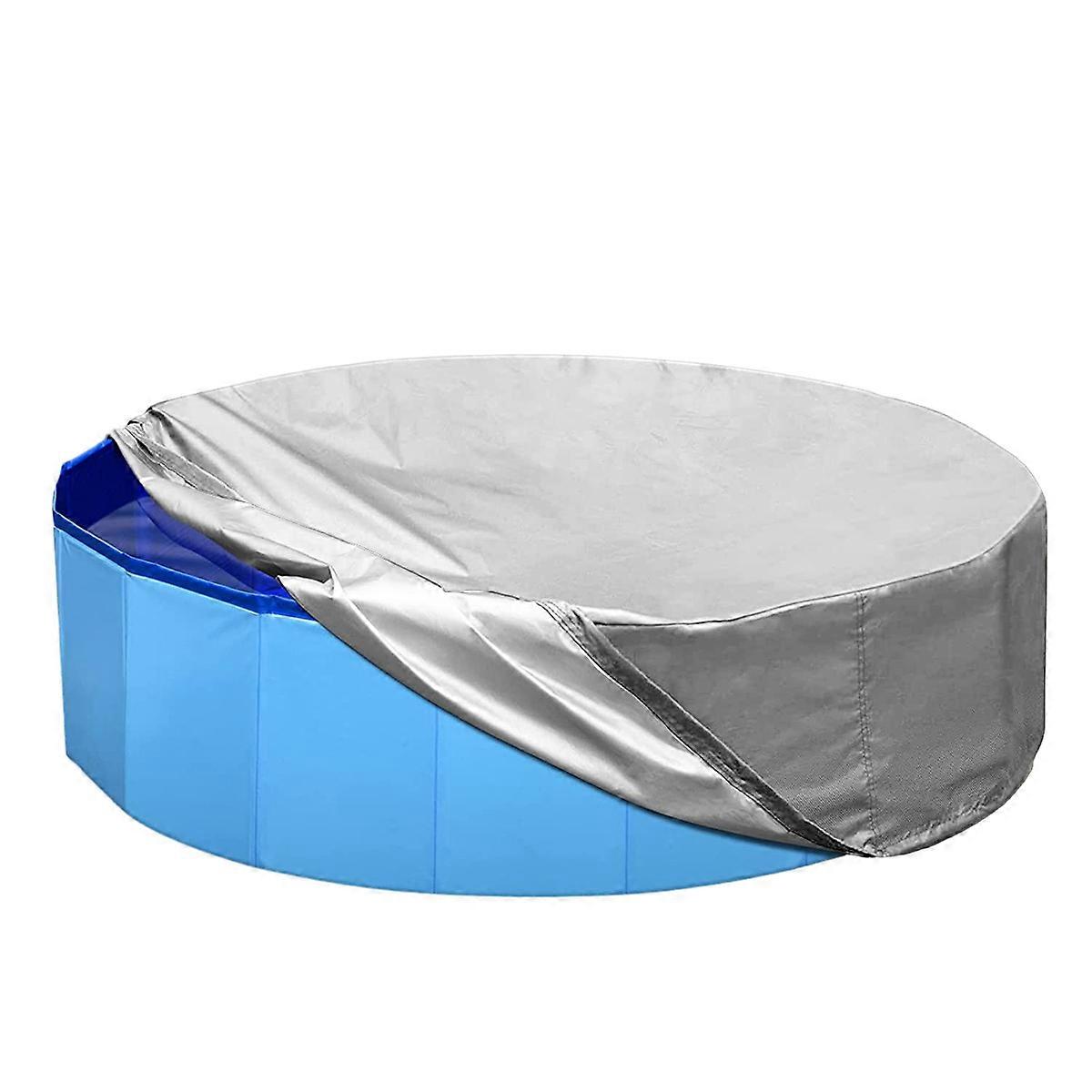 Multi-Size Dog Pool Cover, Portable Round Collapsible Bathtub for Kids with Oxford Cloth and Drawstring, Waterproof
