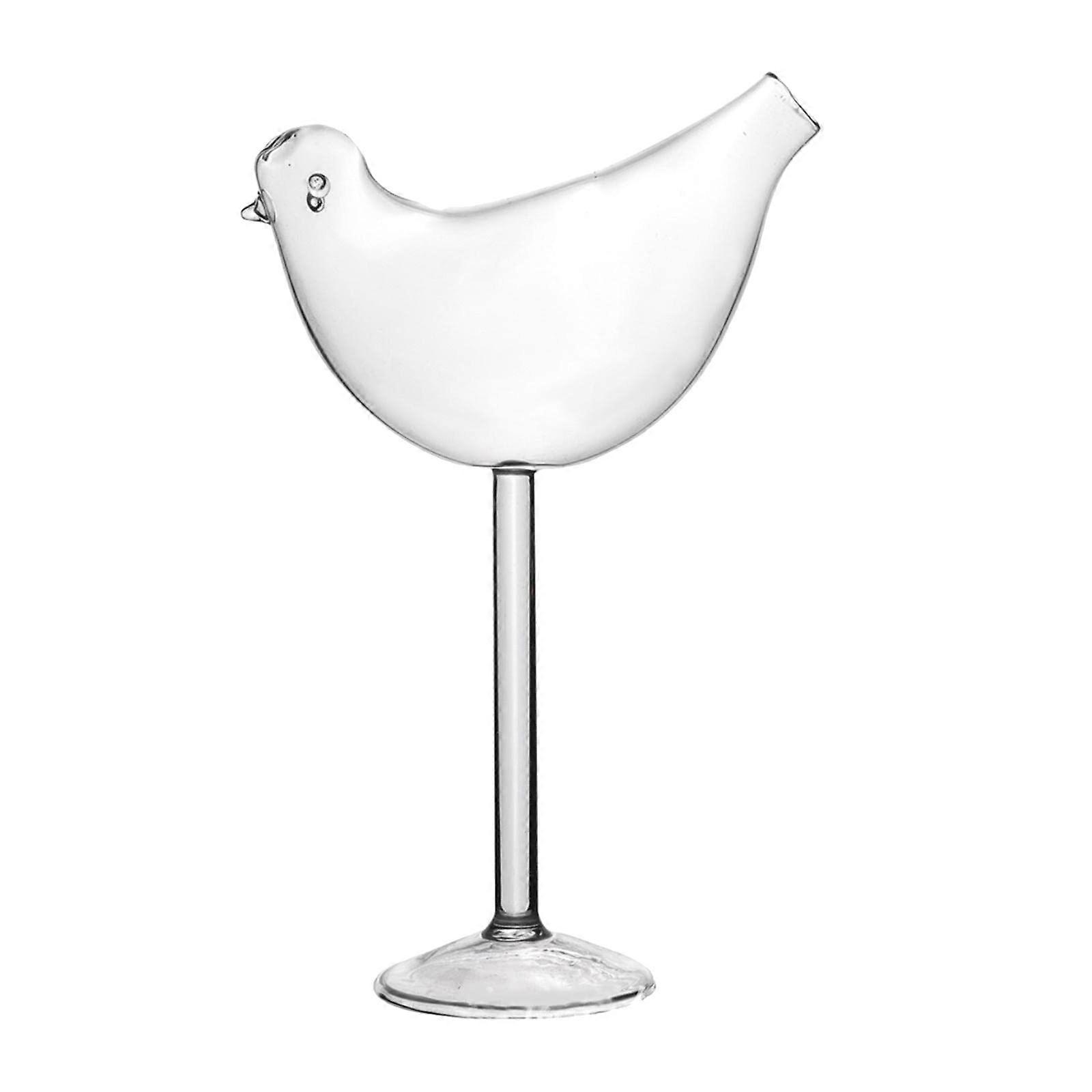 Cocktail Glass in Bird Shape, Transparent Drinking Glassware for Party, Juice, Beverages, 300ml Capacity
