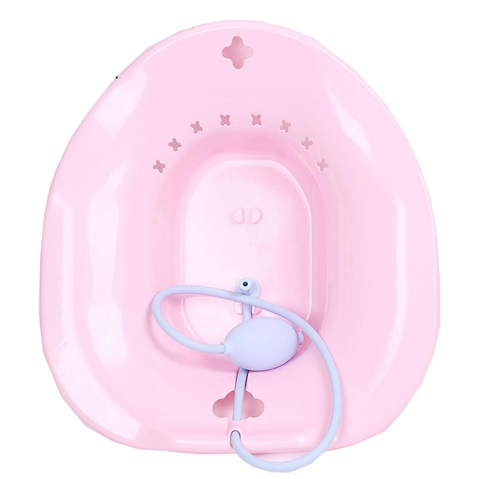 Portable Seated Baths, Toilet Seat Soaking Basin, Postpartum Essentials, Relieves Hemorrhoids and Perineum, Universal Fit, Pink
