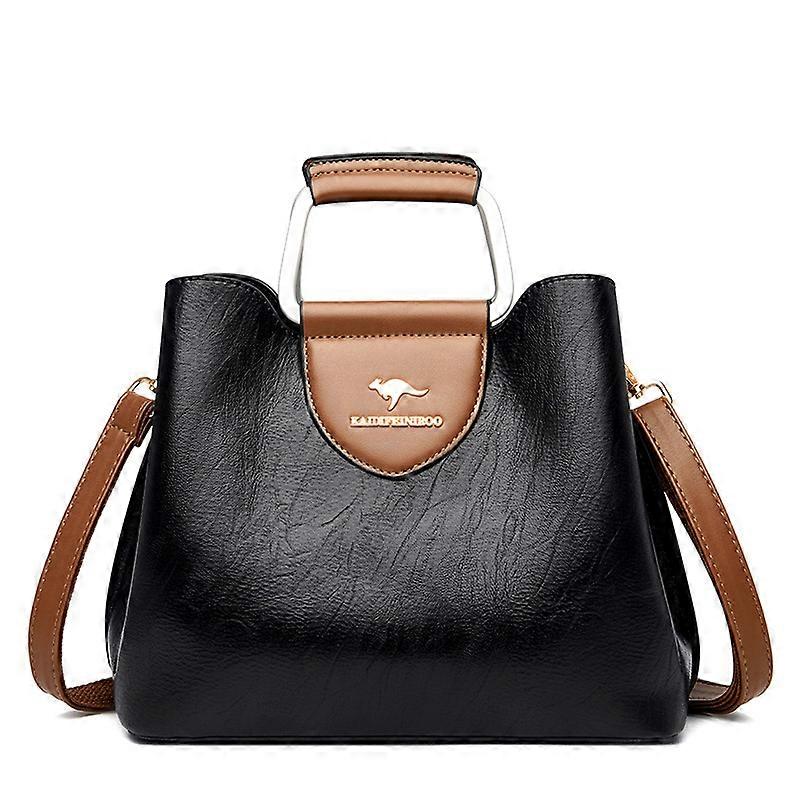 Women's bucket bag, suitable for business commuting, made of PU material with large capacity