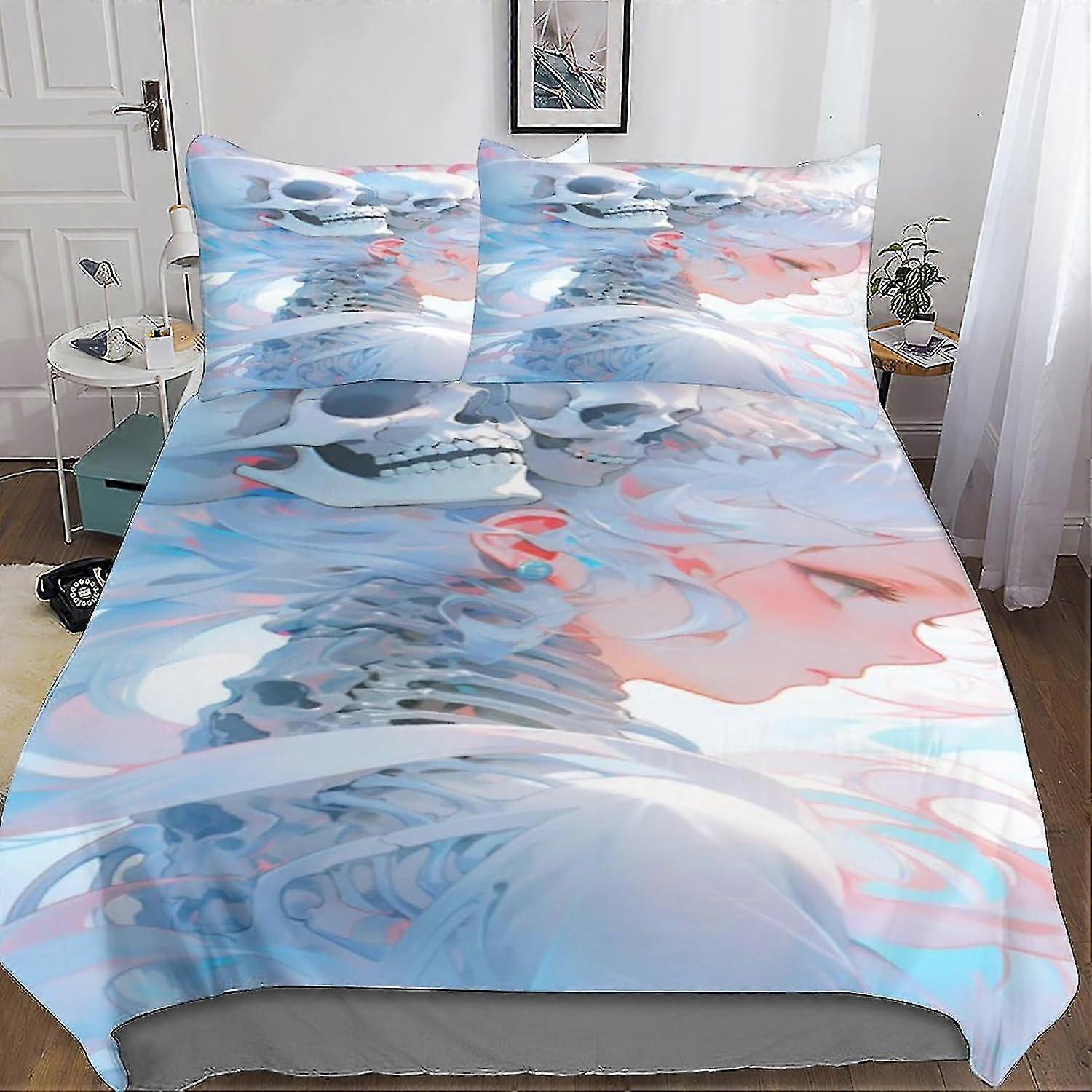 Gothic 3 Piece Bedding Set for Teens and Adults with Quilt Cover and 2 Pillow Cases