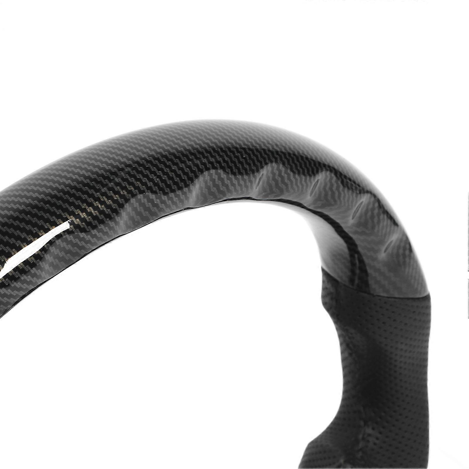 Hydro‑Dip Steering Wheel Perforated Leather Flat Bottom Black Stitching for FJ Cruiser 2007 to 2017 Glossy Black