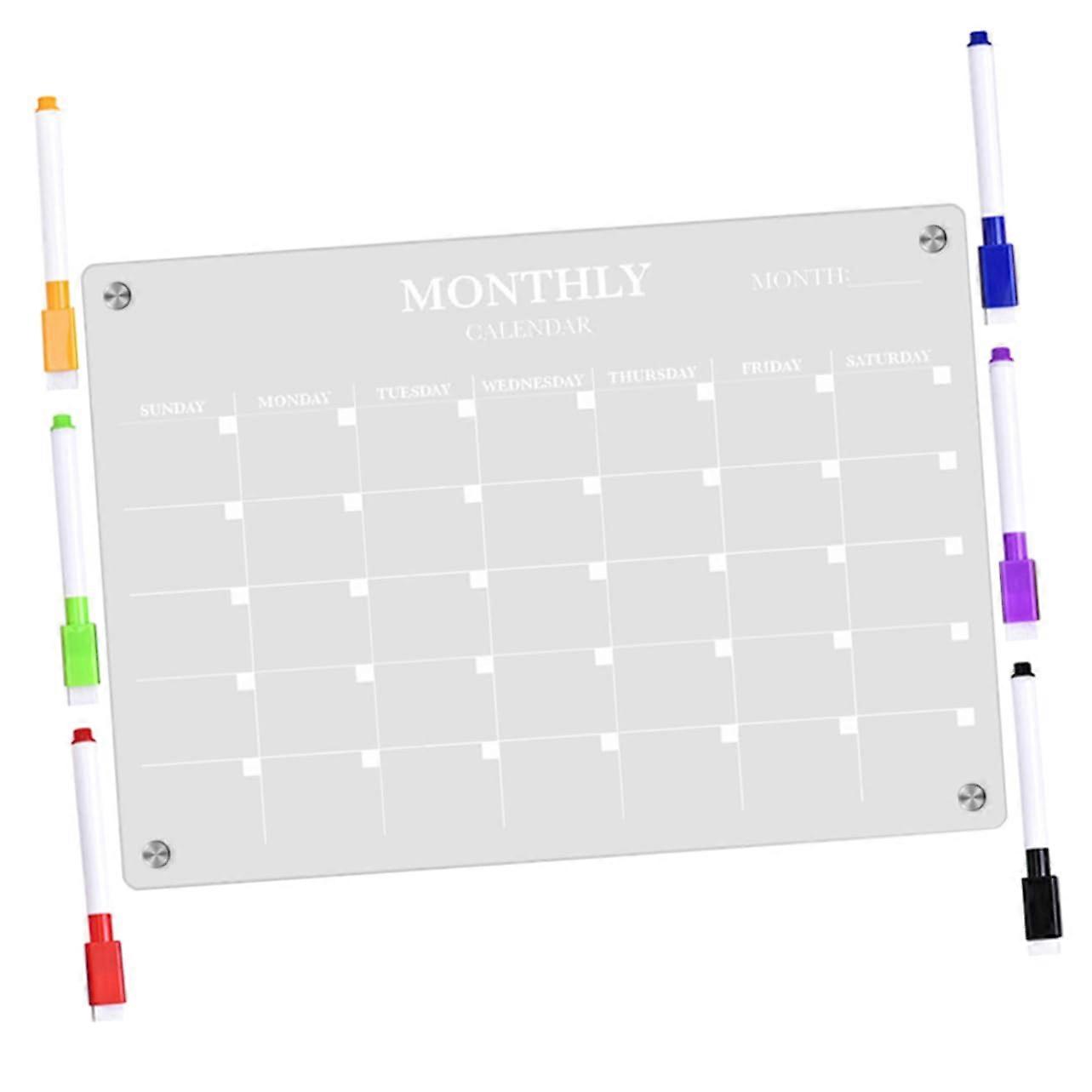 Magnetic Weekly Planner Acrylic Board with Markers for Home