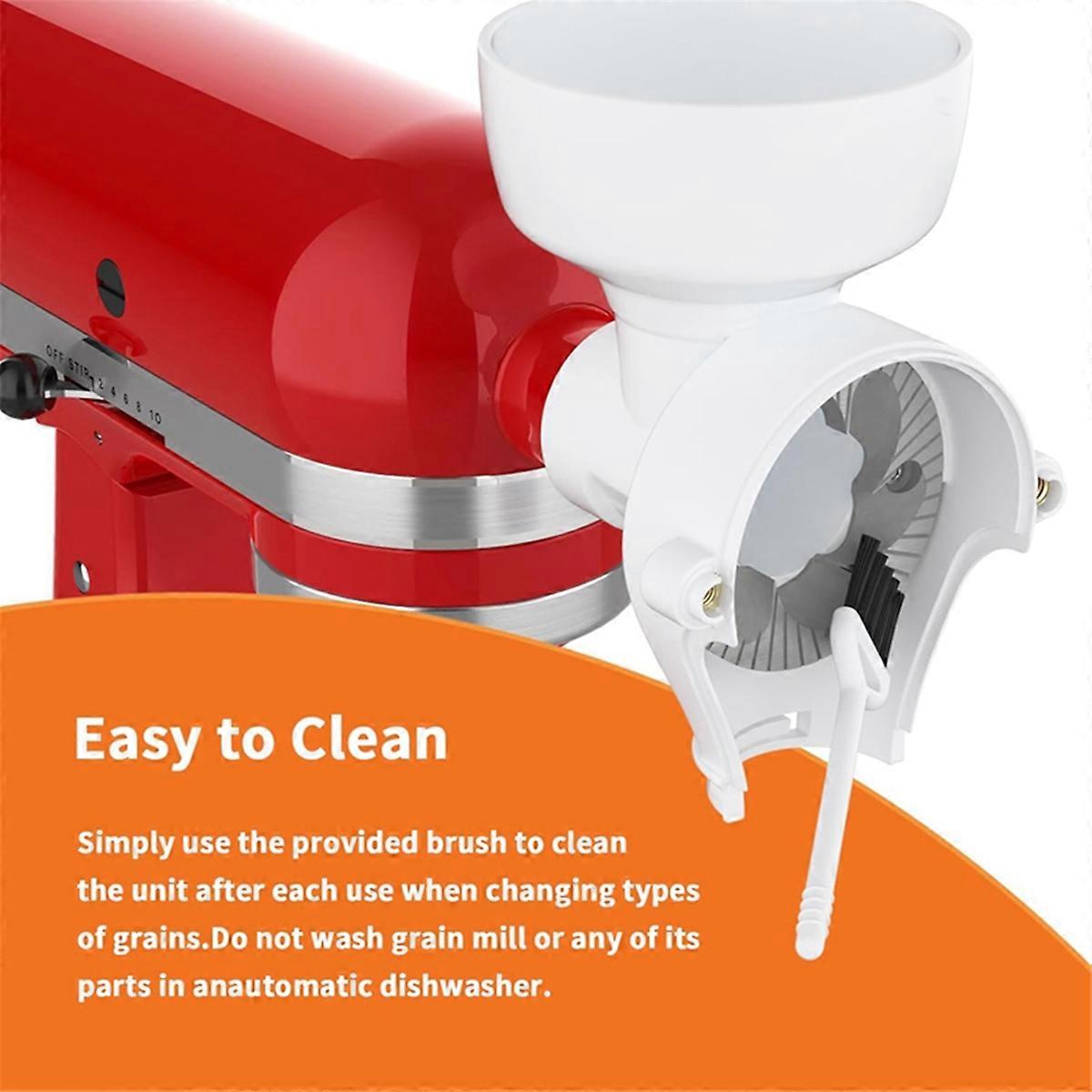 Grain Mill Attachment for Stand Mixer, 8 Levels Flour Grinder Attachment for Wheat, Corn, Oats, Coff