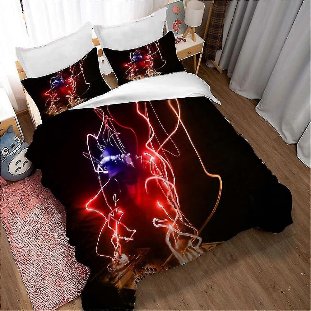 DJ Music Duvet Cover Set - Poly Cotton Plain Dyed Bedding Set with Matching Pillowcases - Easy Care Machine Washable (Double)