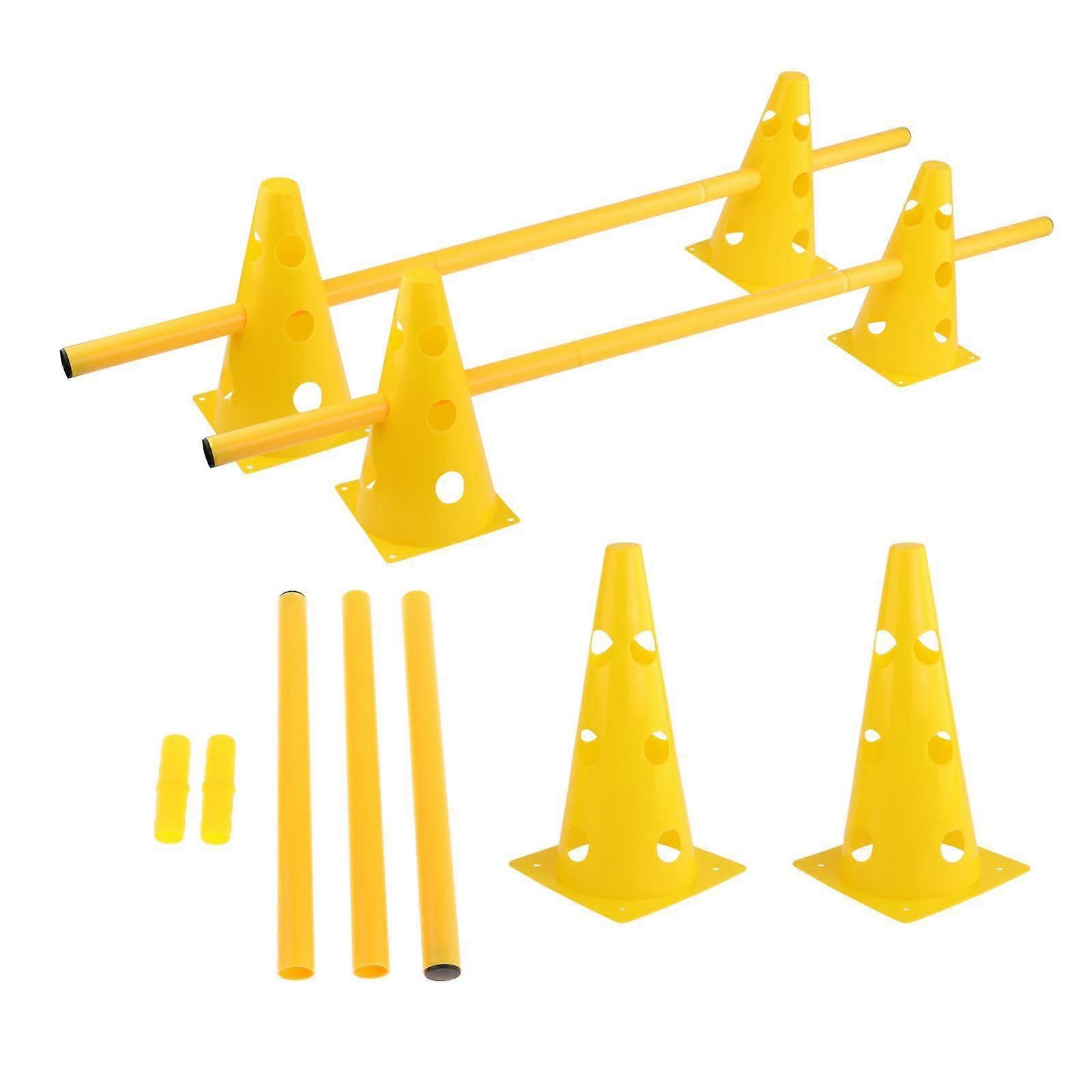 Dog Agility Hurdle Cone Sæt Udstyr til Exercise Jumps Konkurrence