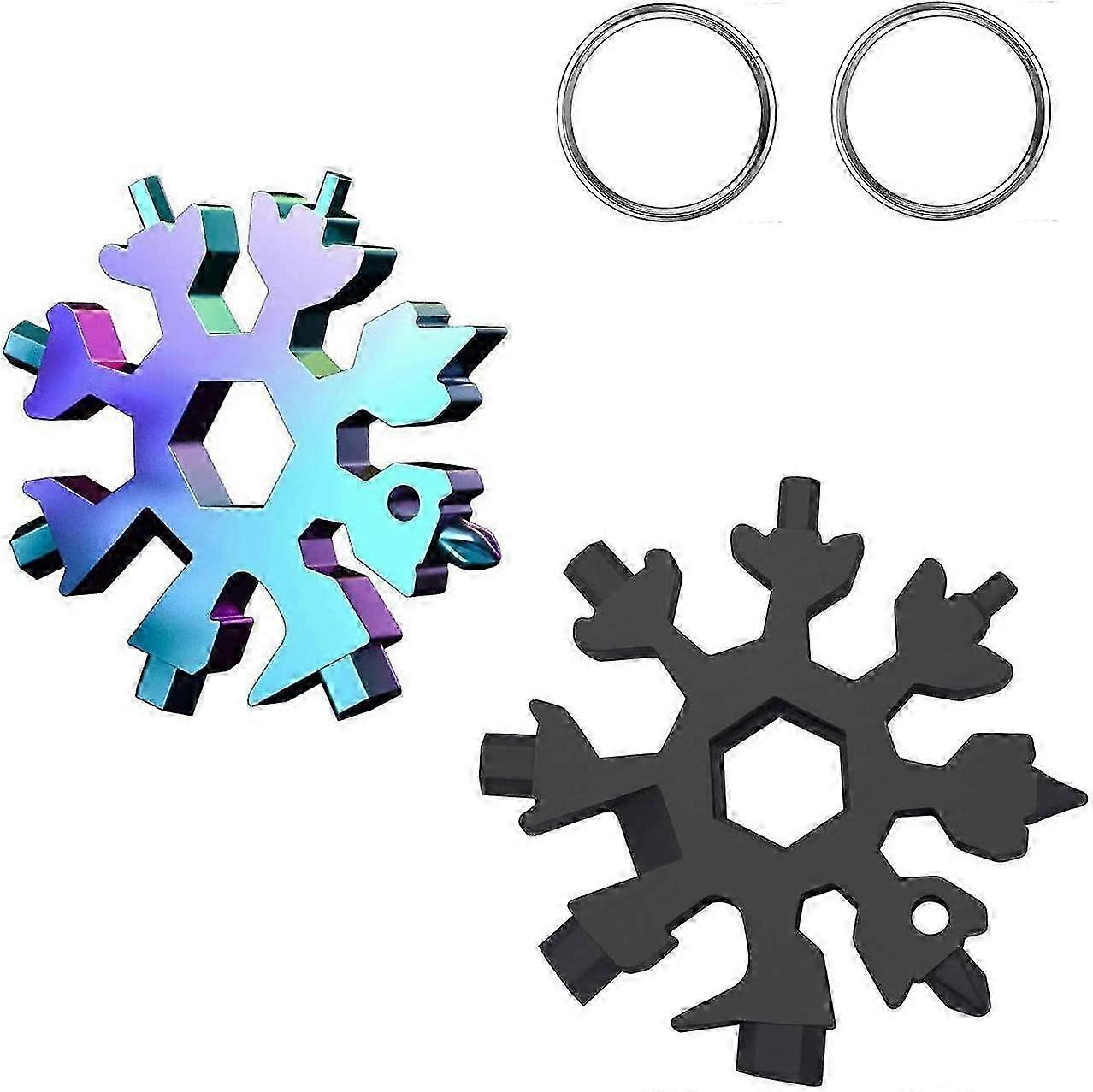 2 Pack Multi-Function Snow Wrench (Black and Color) Multi-Function Gadget 18 in 1 Outdoor Portable Tools Best Hand Tools Travel Camping Advent