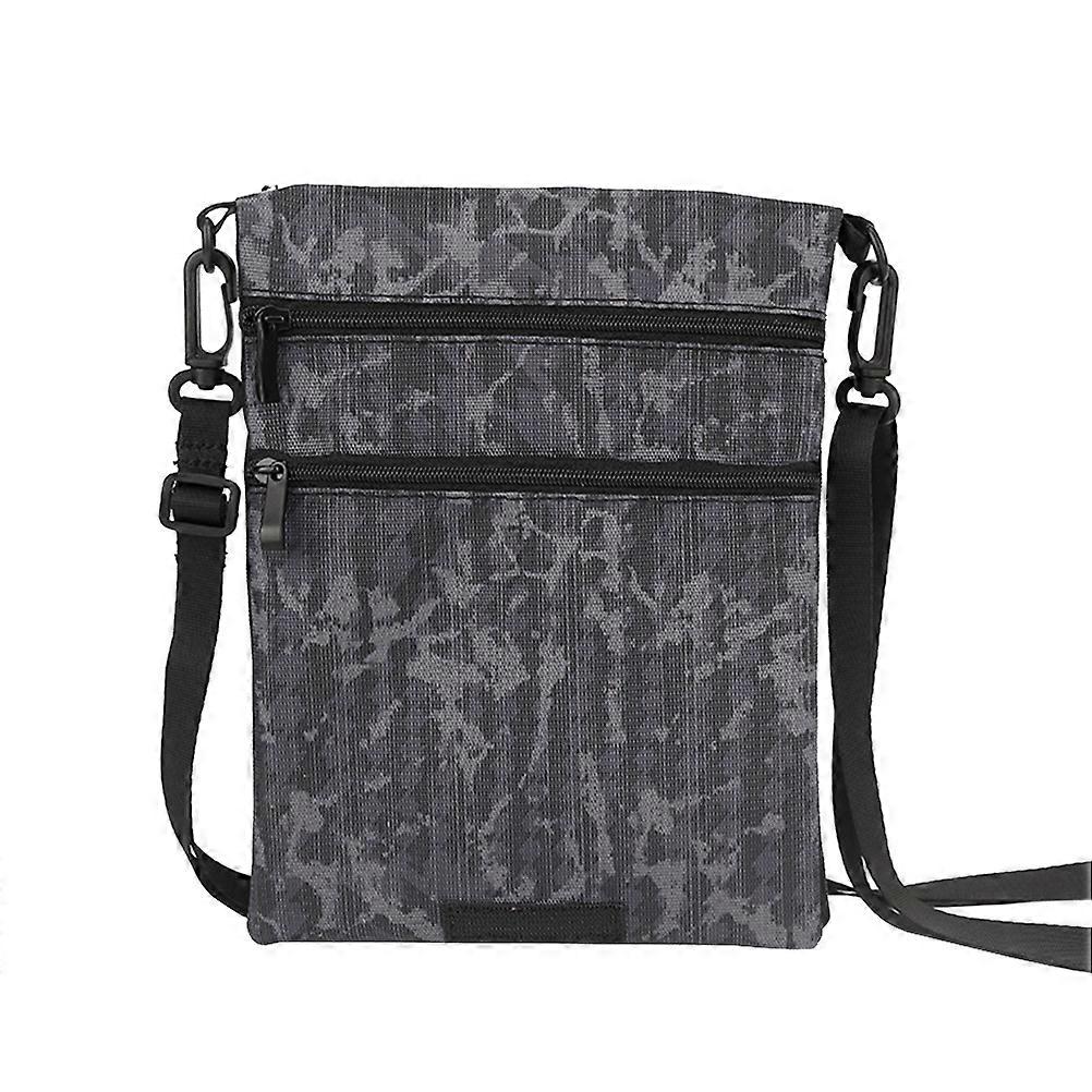 Travel Document Wallet Multi Compartment Storage Waterproof Neck Pouch Wallet Grey 21x16x1cm for Cards and Money 1Pcs