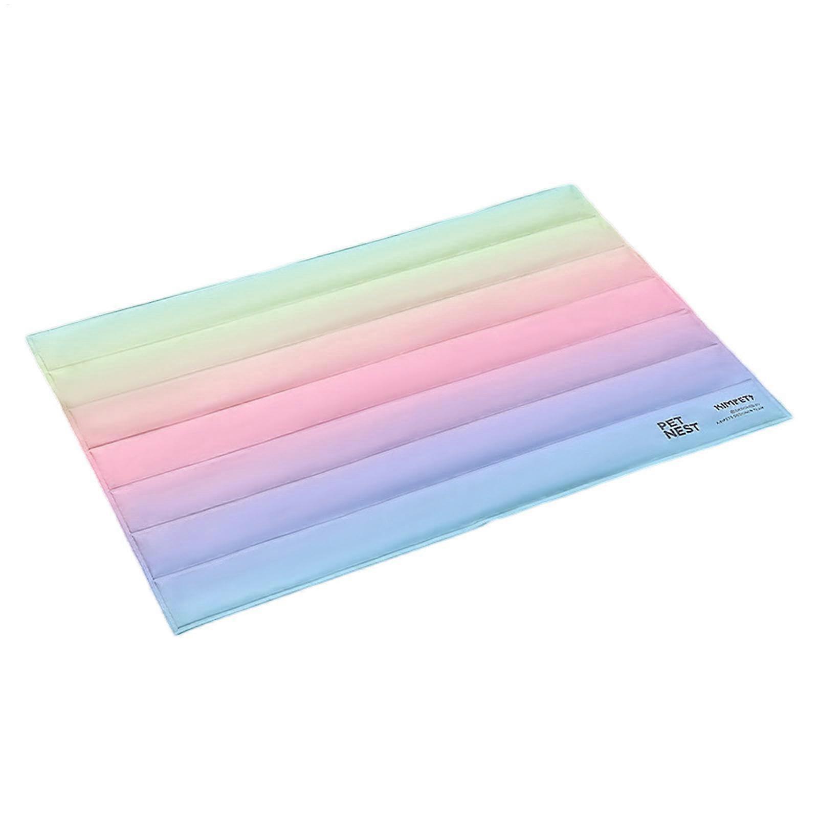 Cool Pet Pad, Cat Cooling Mat, Gel Cooling Dog Crate Pad Rainbow Gradient Sleeping Mattress for Crate, Kennel, Bed, Sofa, 23.6 x 35.4 Inches