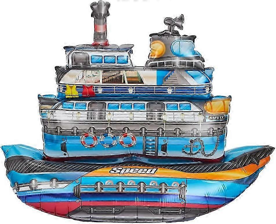 巨大なインフレータブルシミュレーション船4Dバルーン、誕生日パーティーの装飾のためのスタンディングボートマイラーフォイルバルーン、海のテーマパーティーのための豪華な船、バブ