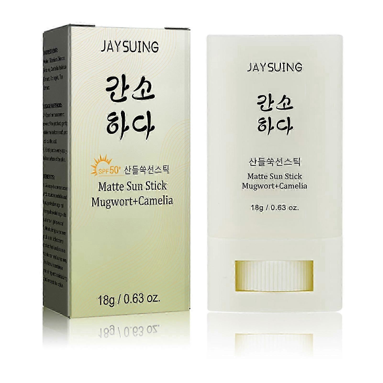2025 New Matte Sun Stick Spf50+ Mugwort Camelia Facial Sunscreen For All Skin Types