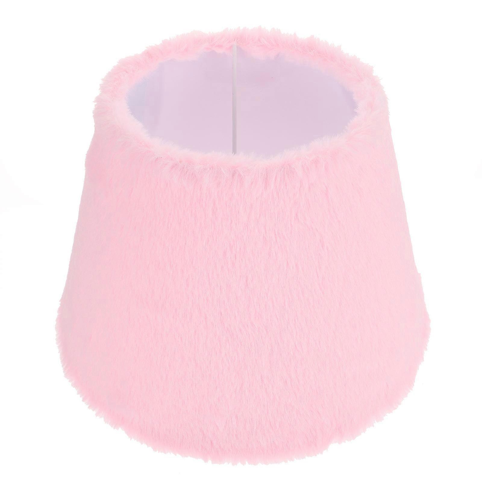 Couvercle d’abat-jour de table Abat-jour en peluche pour lampe de table Lampe de chevet rose Forme conique rendre la lumière plus douce 1Pack