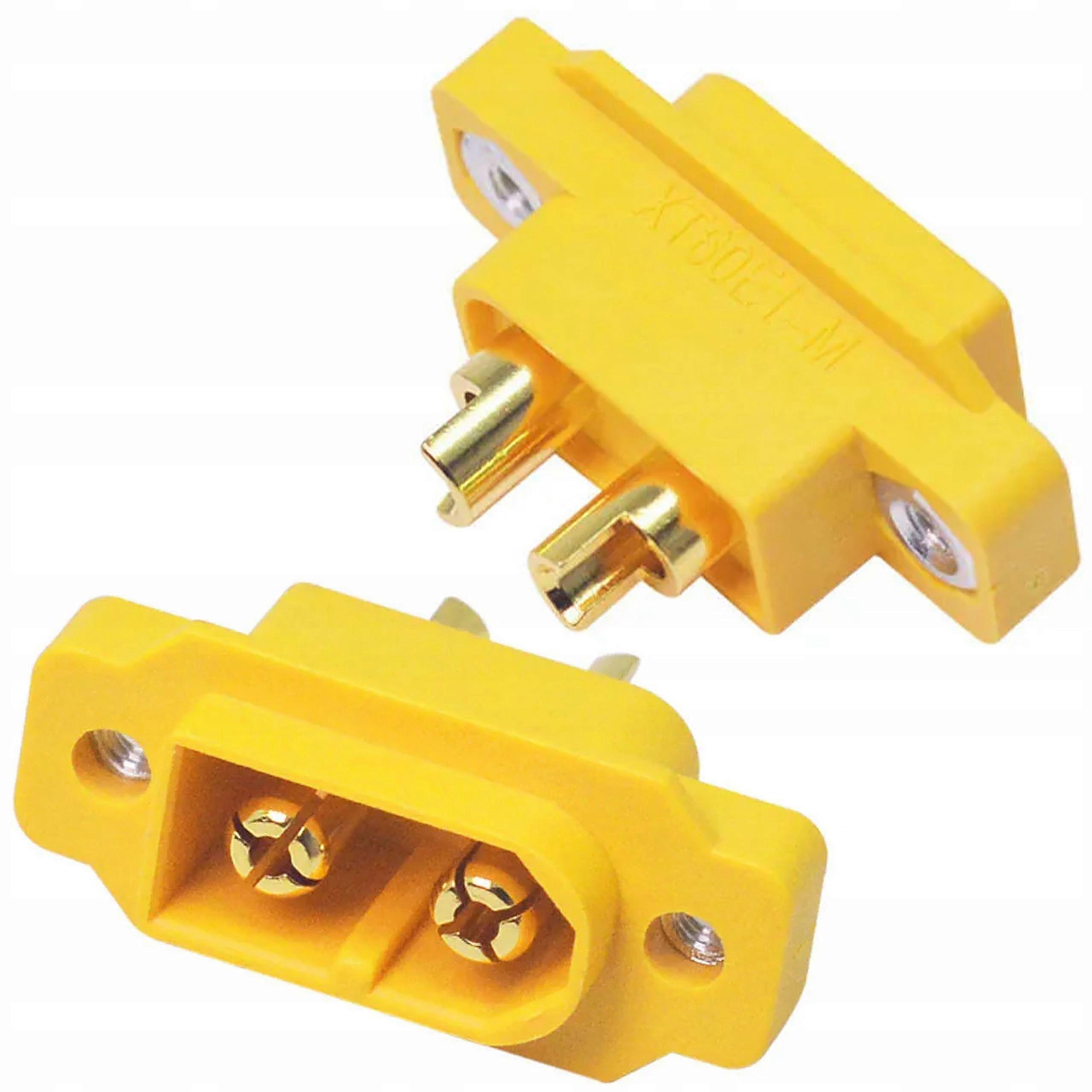 Rosfix Connector Connector Plug Socket XT60E-M – Current 30A, Gold-plated Contacts | Nylon/PA, dimensions 27.2mm x 12.1mm x 16.8mm