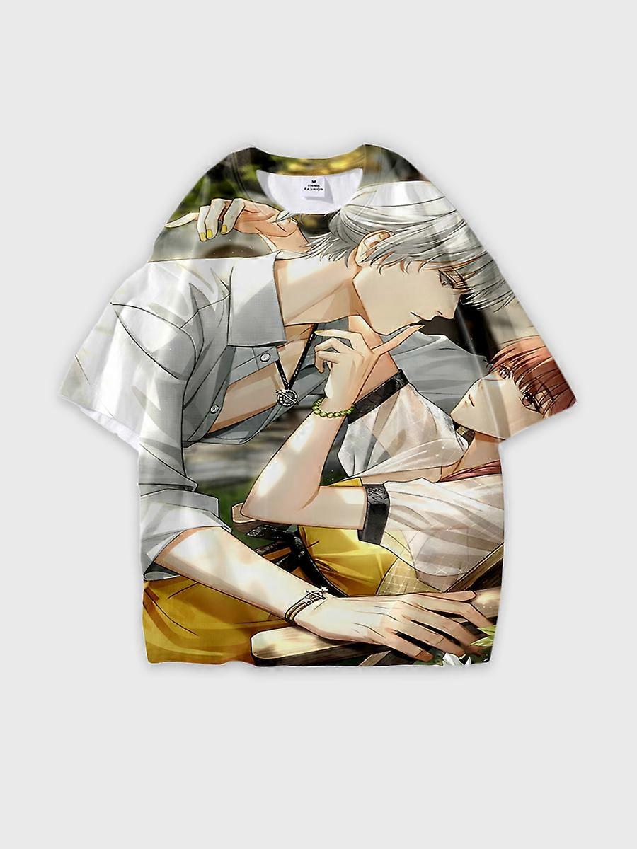 T-shirt girocollo Cartoon Pattern manica corta sciolta JW2132