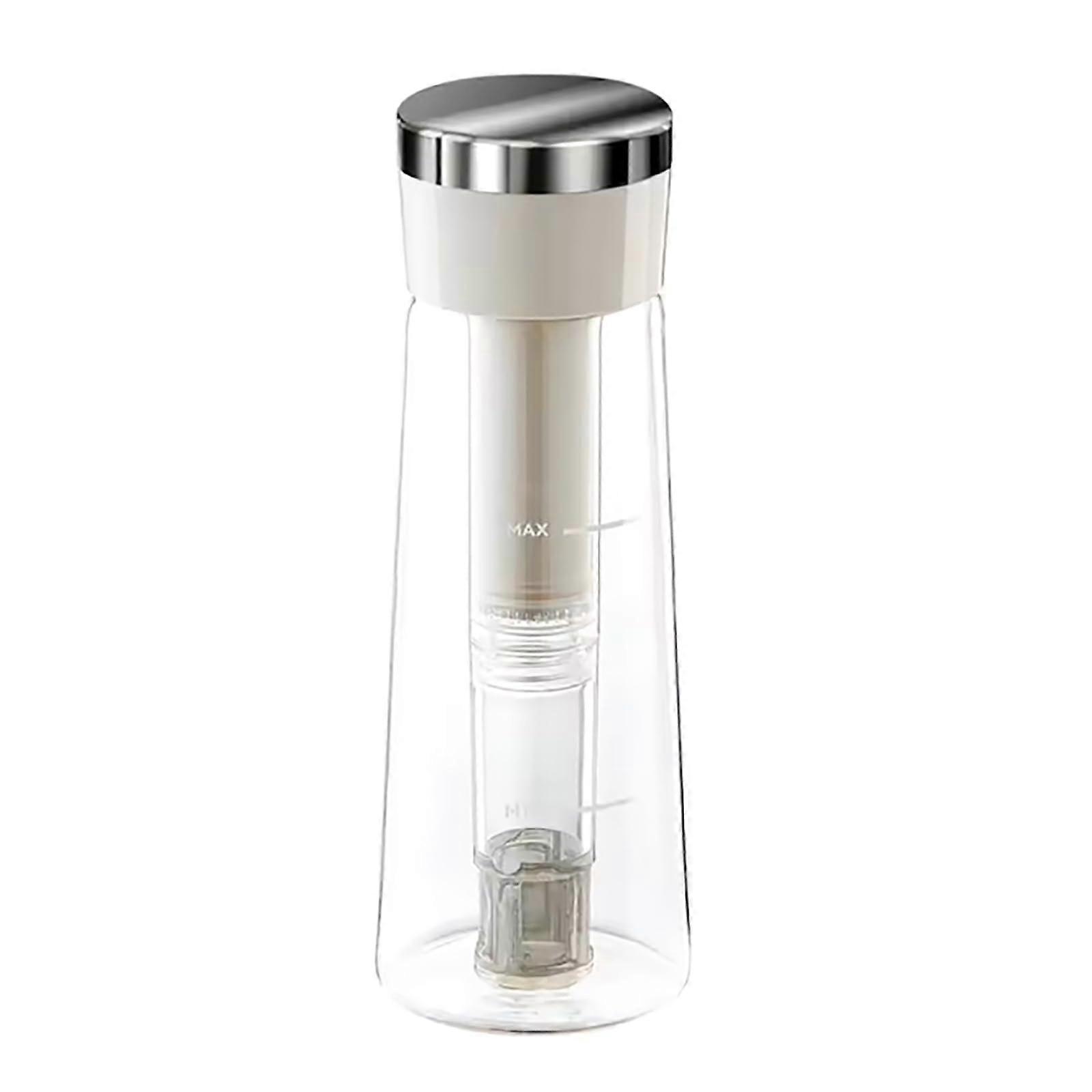 750ml Cold Brew Coffee Maker, Portable Iced Tea Brewer with Removable Filter, Summer Beverage Bottle, White 24.8*8.5*8.5 cm