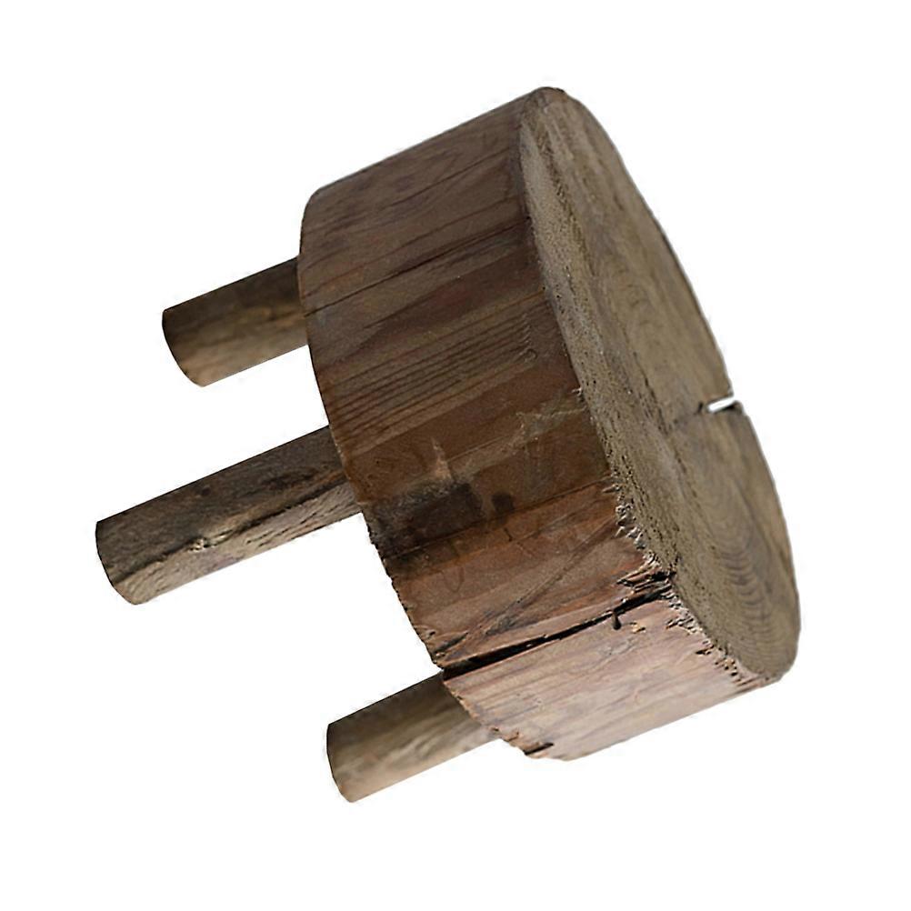 Micro Retro Wooden Stool Display Stand Distressed Finish Vintage Style Home Decor Solid Wood Craft Unique Artistic Design