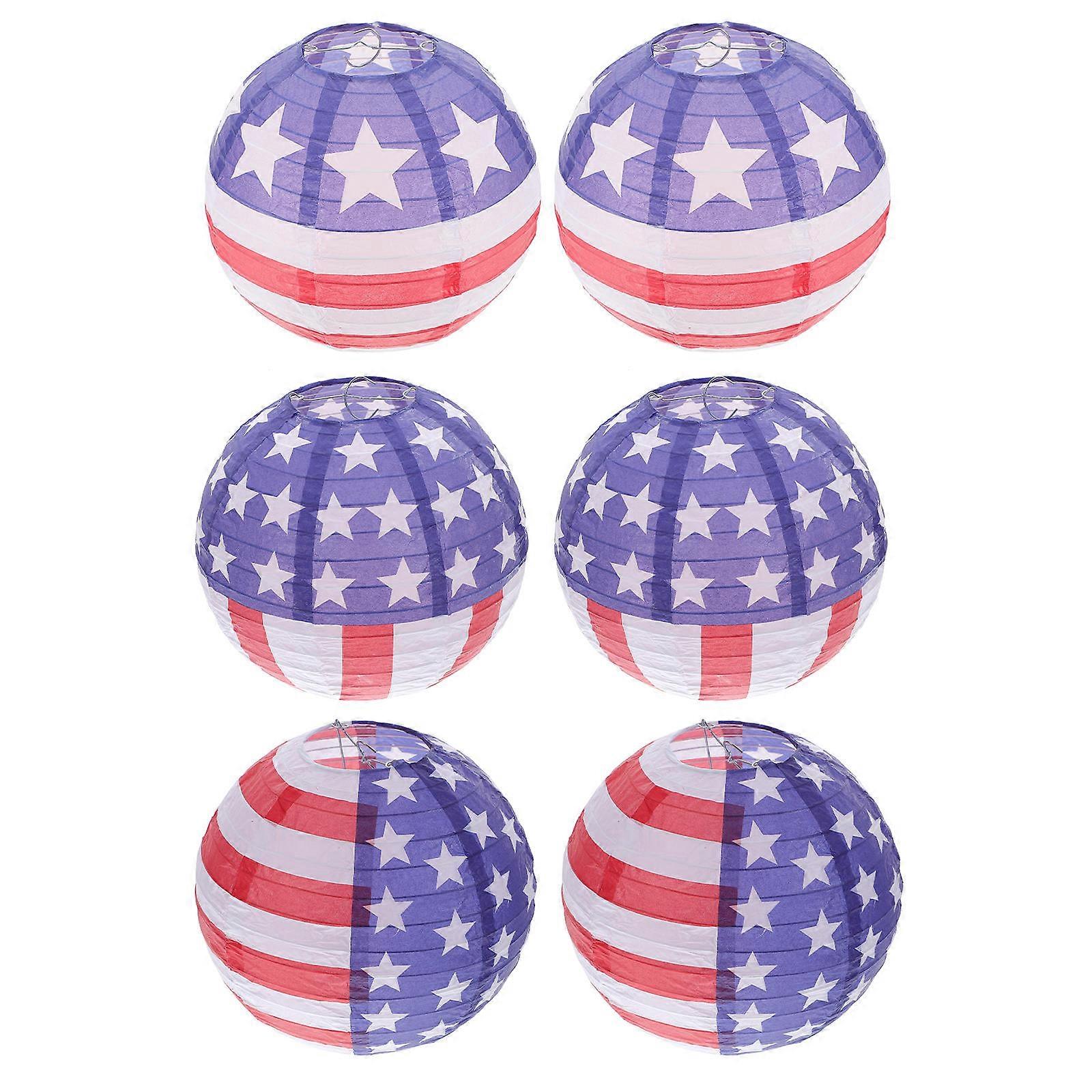 Foldable Paper Lanterns Festival Party Decoration Assorted Color Square 6Set