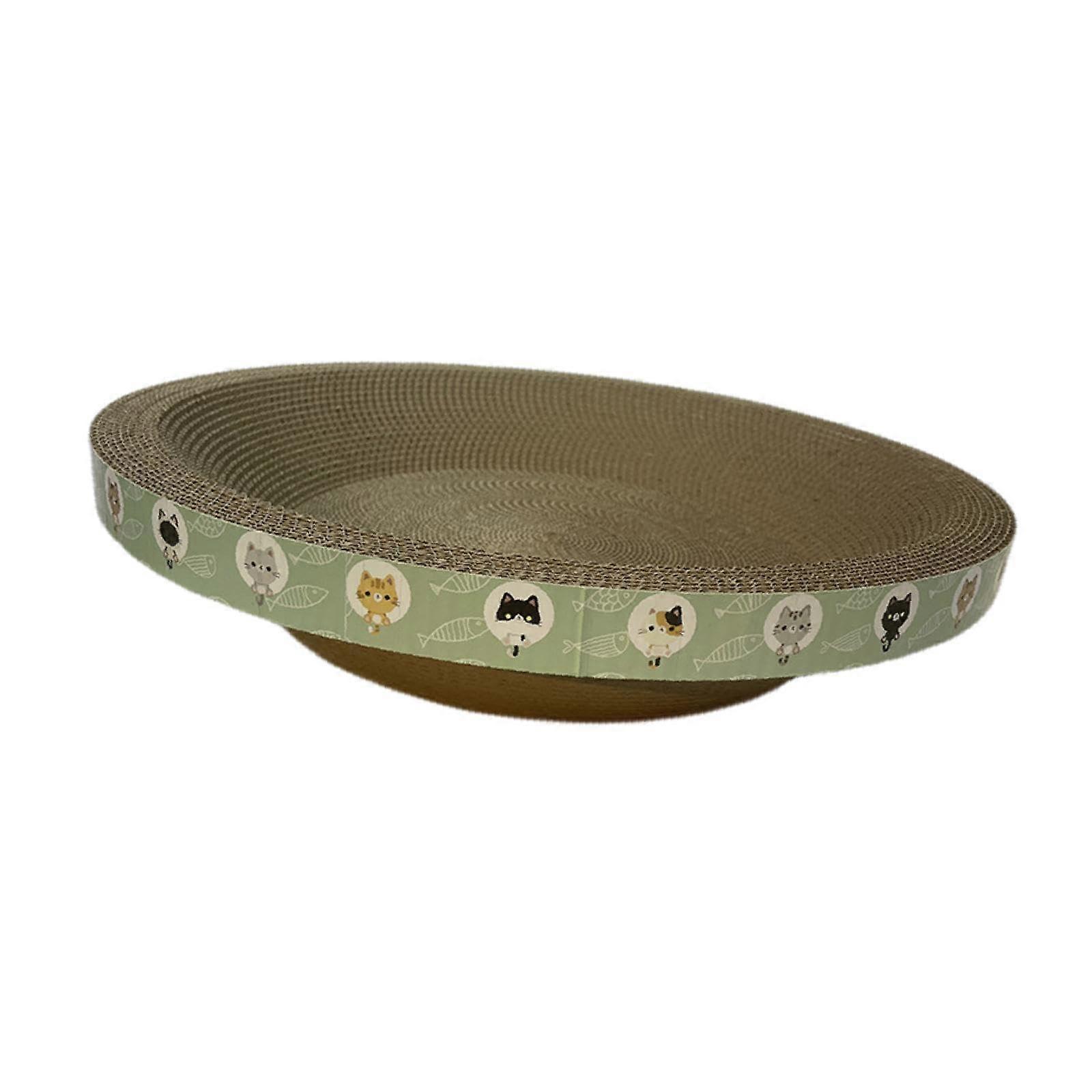 Cardboard Cat Scratching Post, 2in1 Oval Cat Scratching Board, Round Bowl Nest, Furniture Protector, Oval Cat Scratching Post Bed for Sleeping