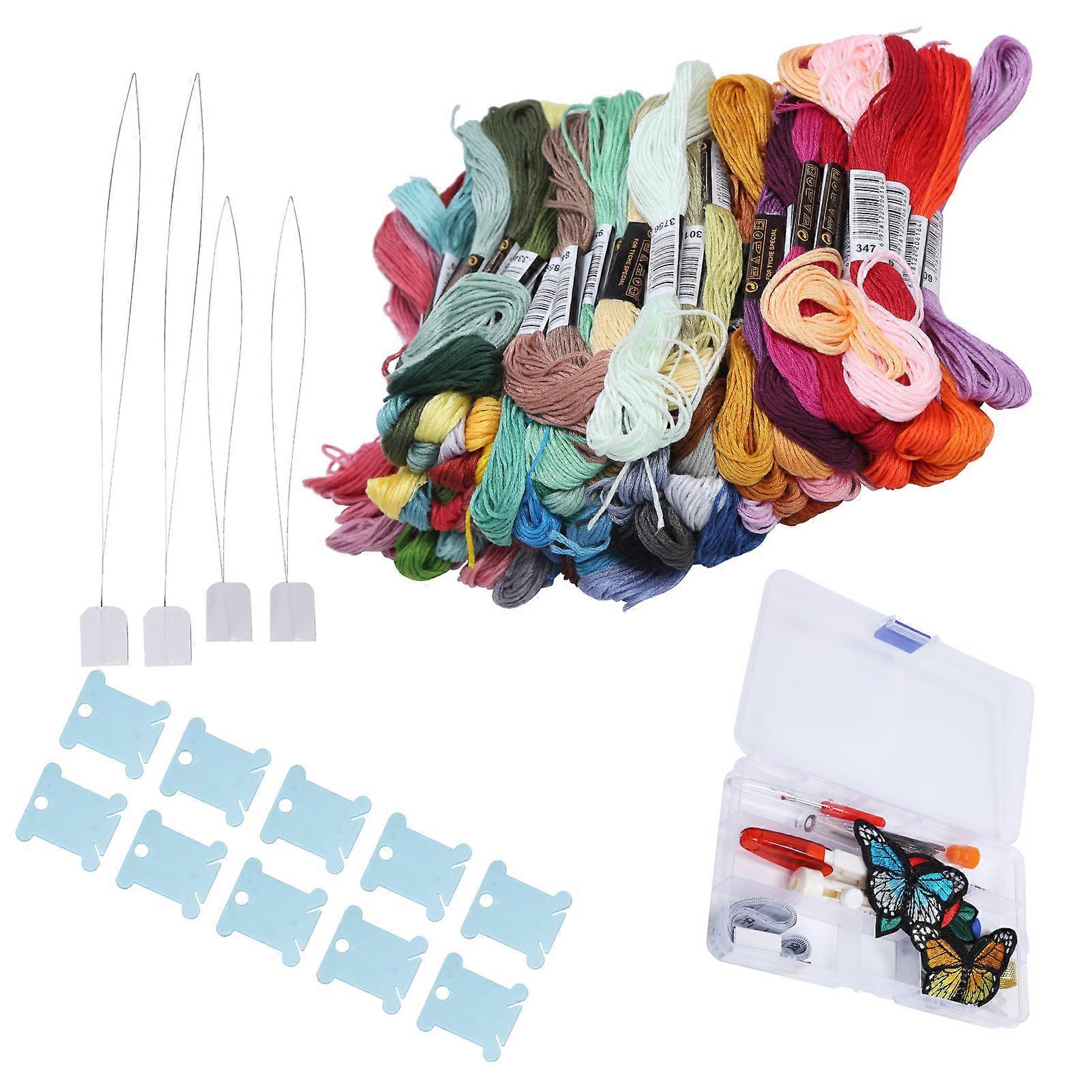 Punch Needle Embroidery Kits DIY Durable Piercing Needle Kit for Embroidery Floss Stitching Beginners