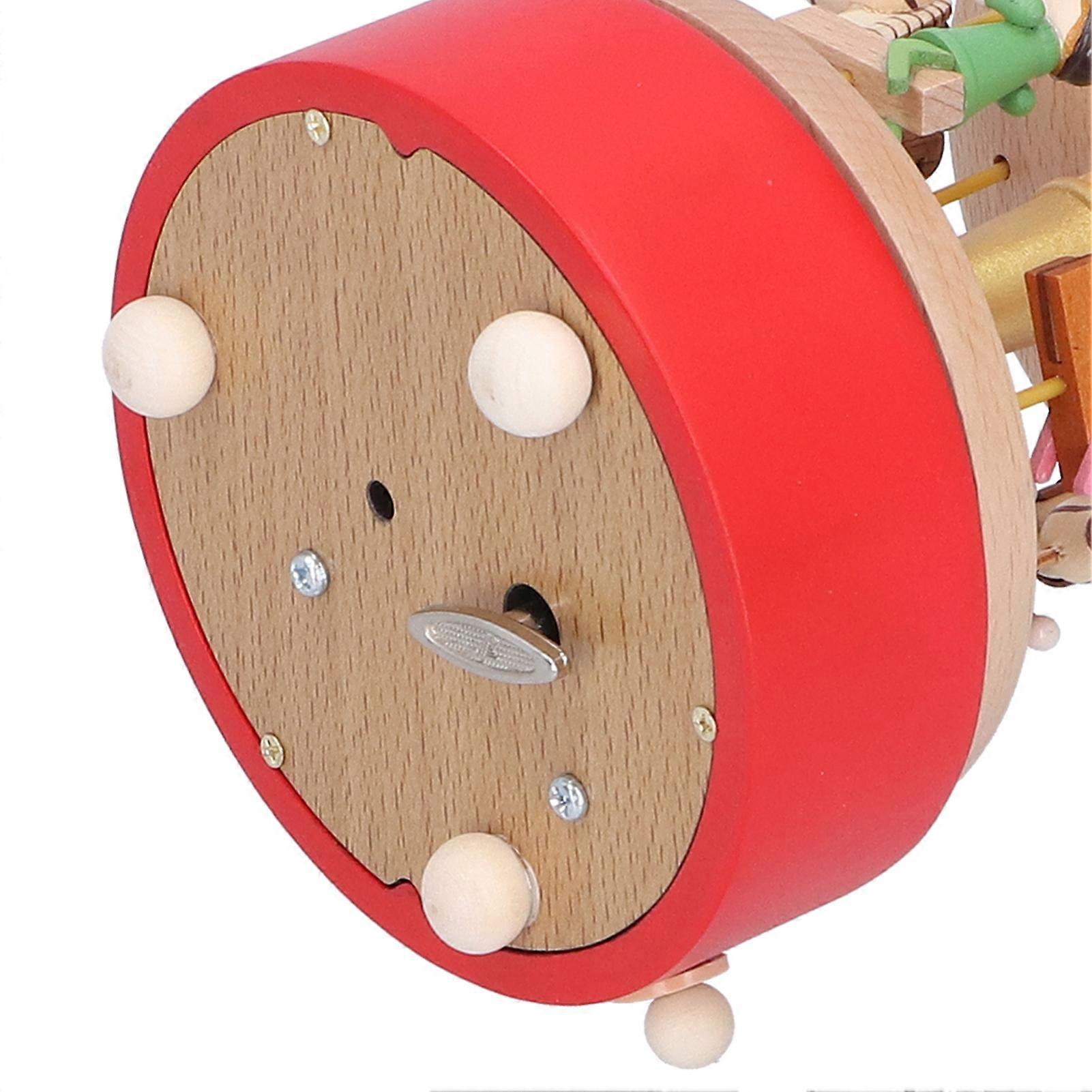 Music Box European Style Wooden Horse Shaped Musical Box Art Craft Birthday Gift Decoration