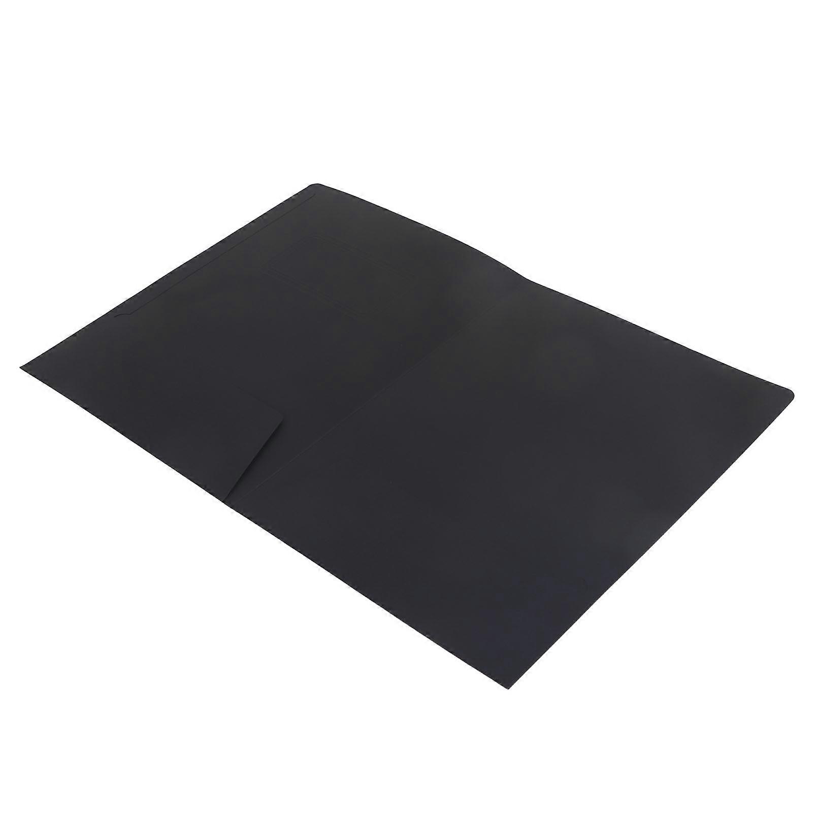 Pocket Folder L Shaped Folder Bevel Design Built in Pocket Convenient Put Paper FolderDouble Plug Black