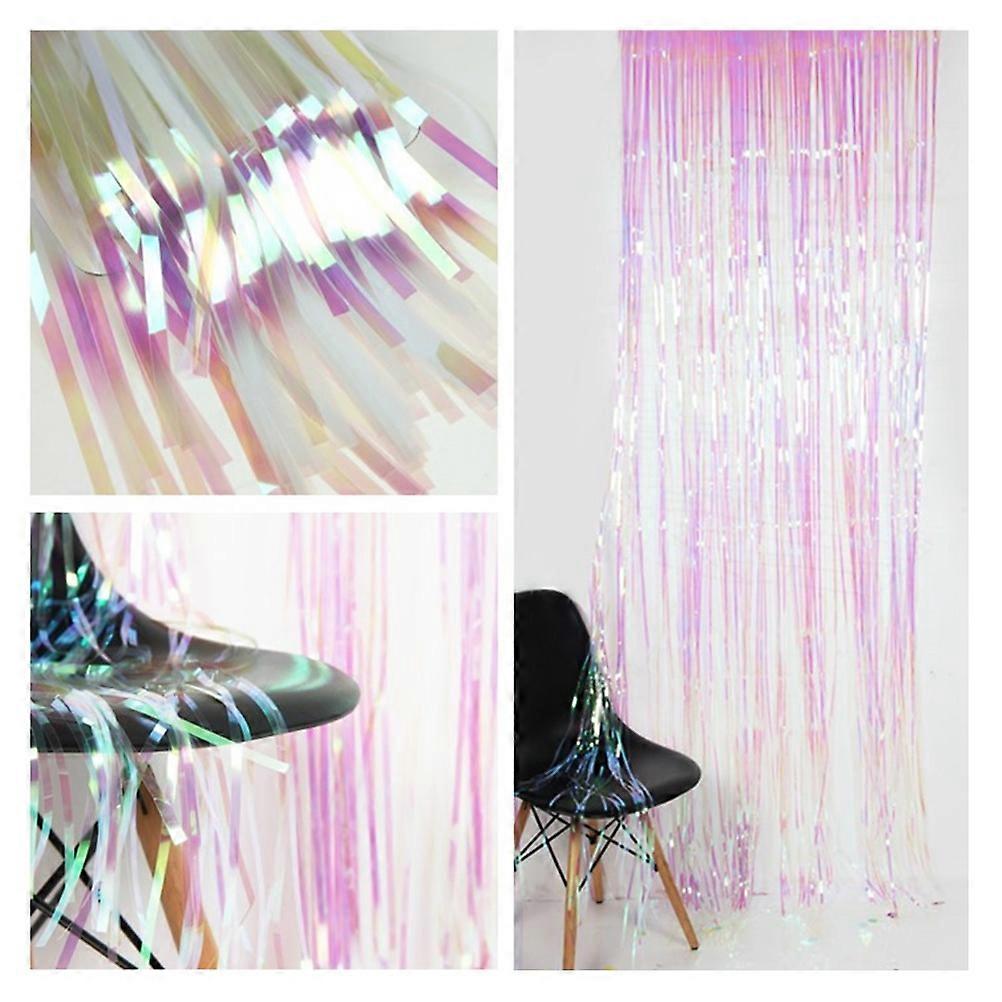 Violet Foil Fringe Curtain for Party Decoration Easy to Install Material 1x2M