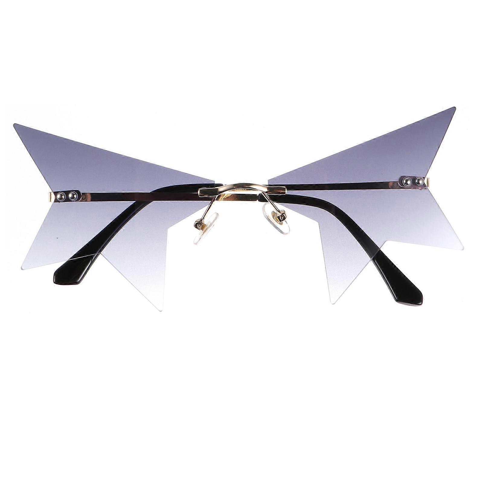 Durable StarShaped Rimless Sunglasses Made of PC Material Grey Color Perfect for Decoration and Outdoor Activities 1 Pair