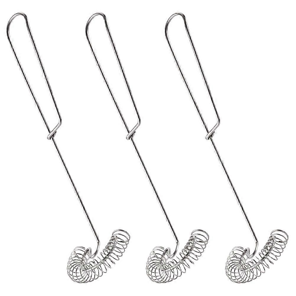 Stainless Steel Egg Whisk Set 3pcs Manual Kitchen Frother with Spring Head for Beating, Milk Frothing & Effortless Mixing with Non Slip Grip