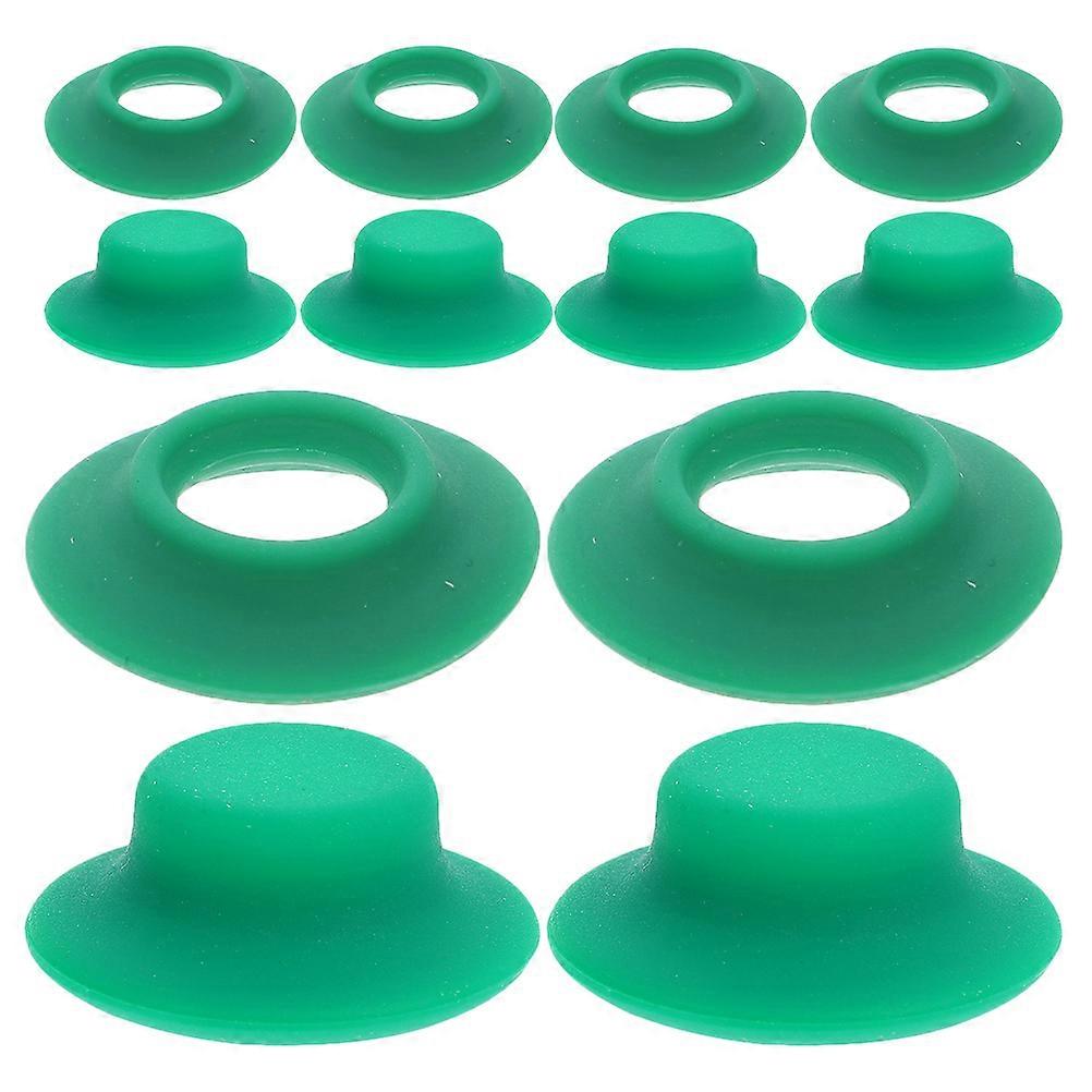 Green Silicone Beer Bottle Gasket Set for Home Use 12pcs Leak Proof Fresh Keeping Bottle Stopper Cap Fits Various Bottle Sizes